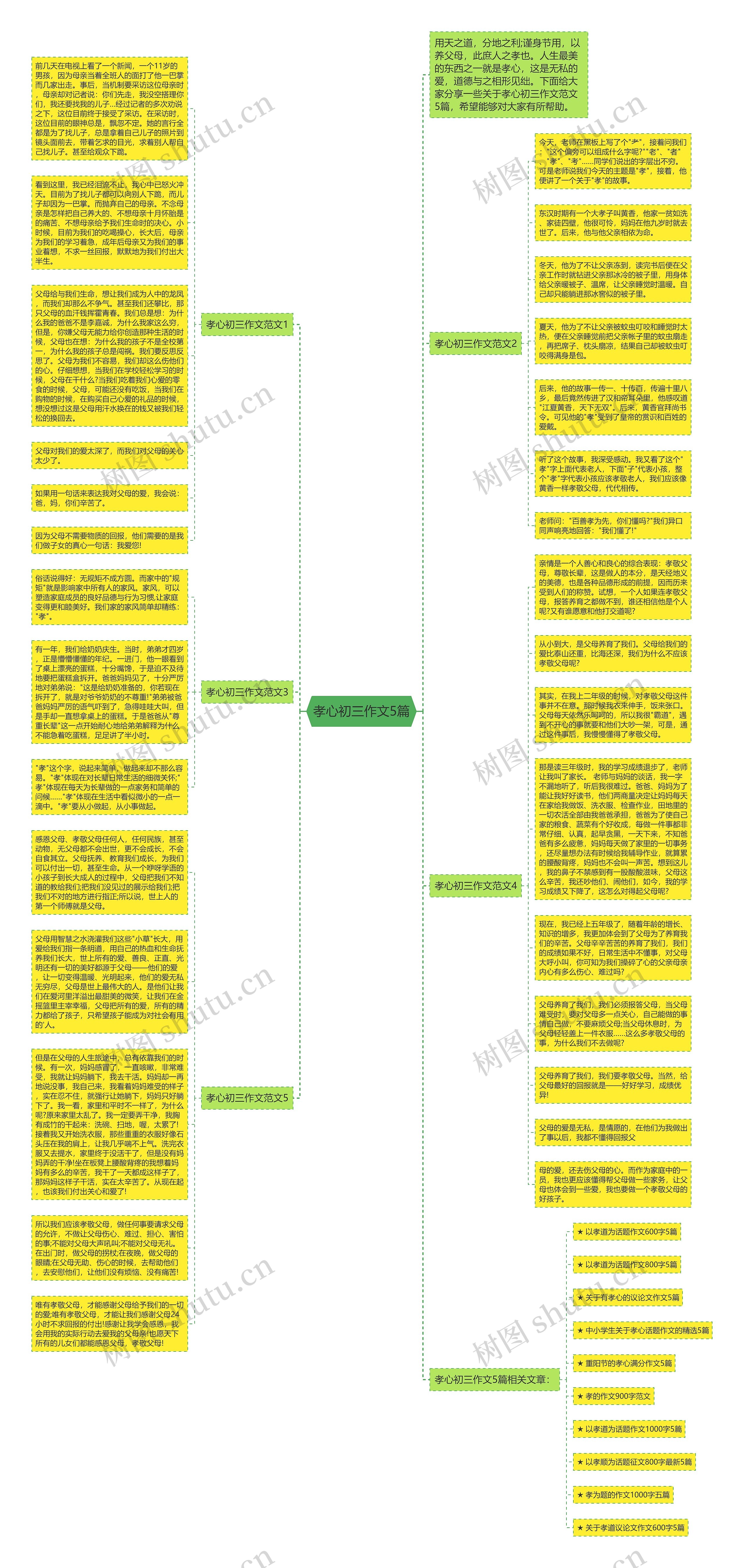 孝心初三作文5篇思维导图