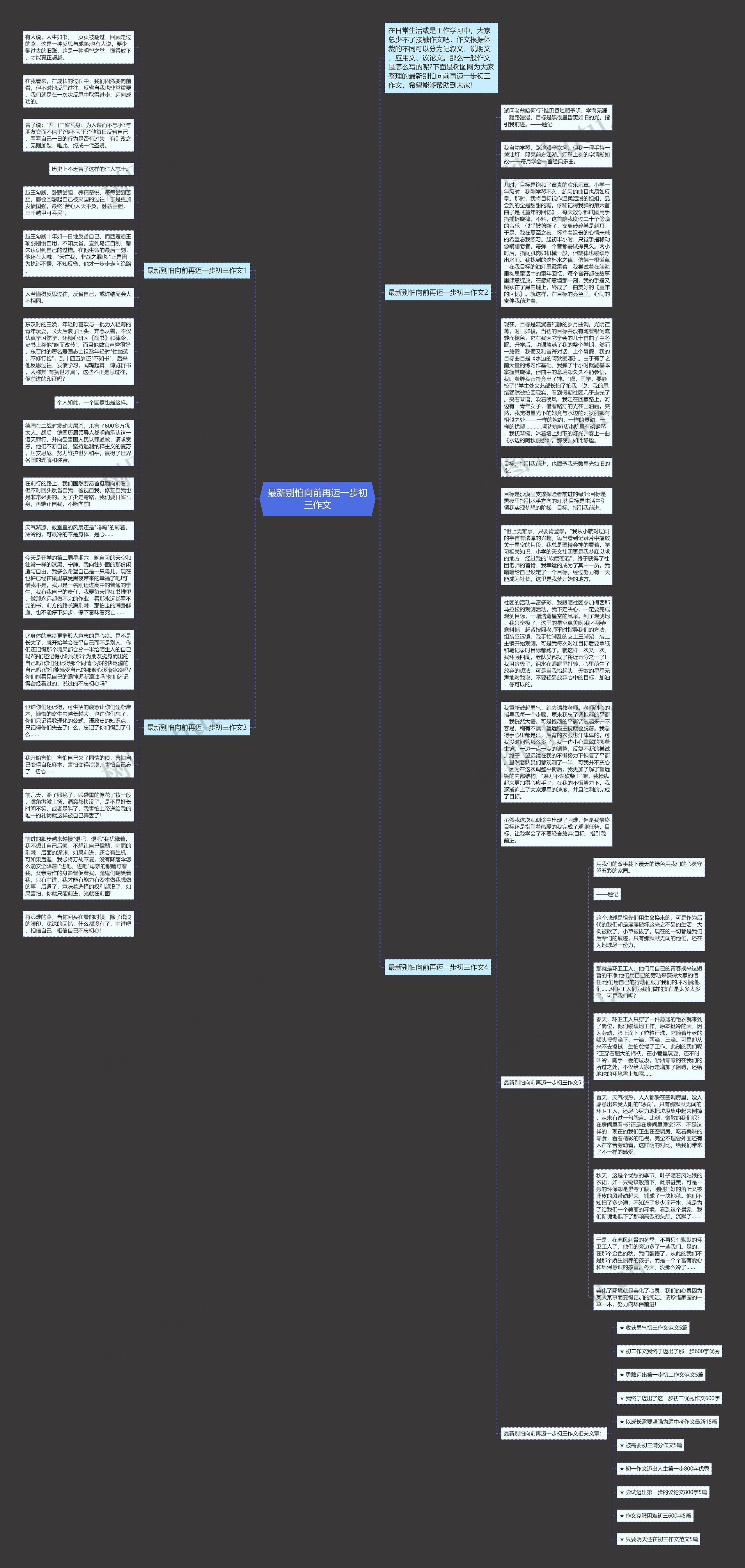 最新别怕向前再迈一步初三作文思维导图