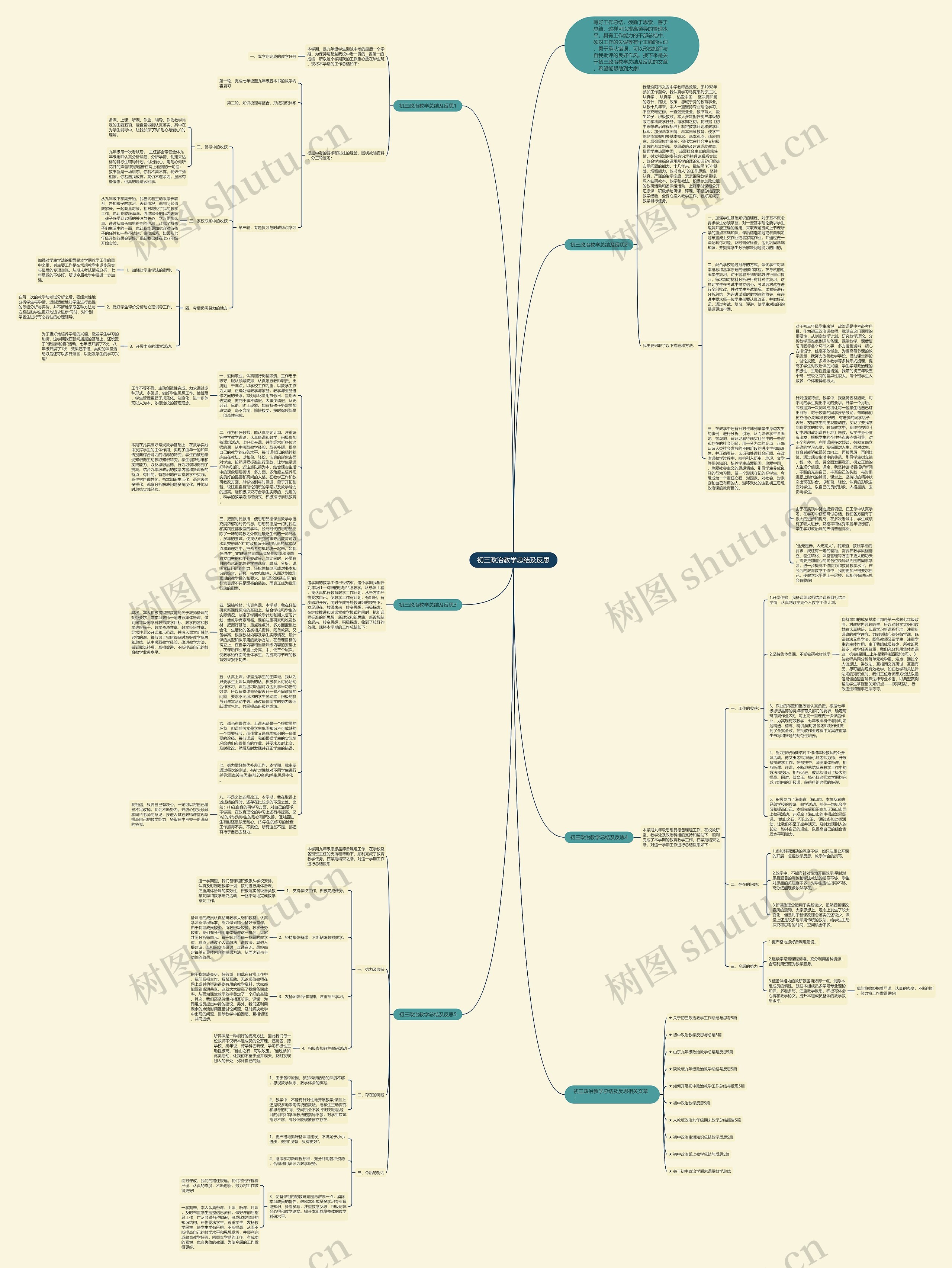 初三政治教学总结及反思思维导图