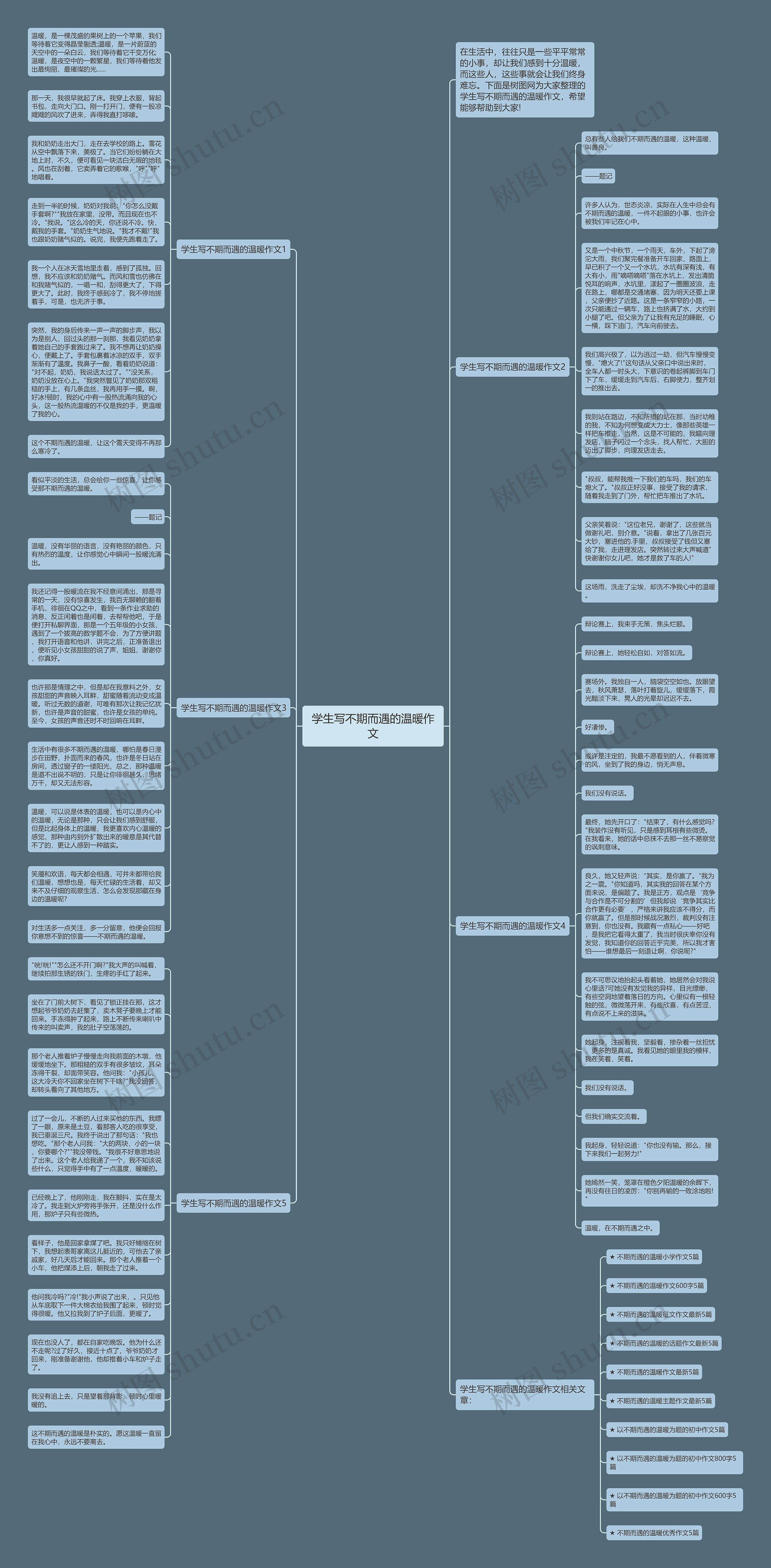 学生写不期而遇的温暖作文思维导图