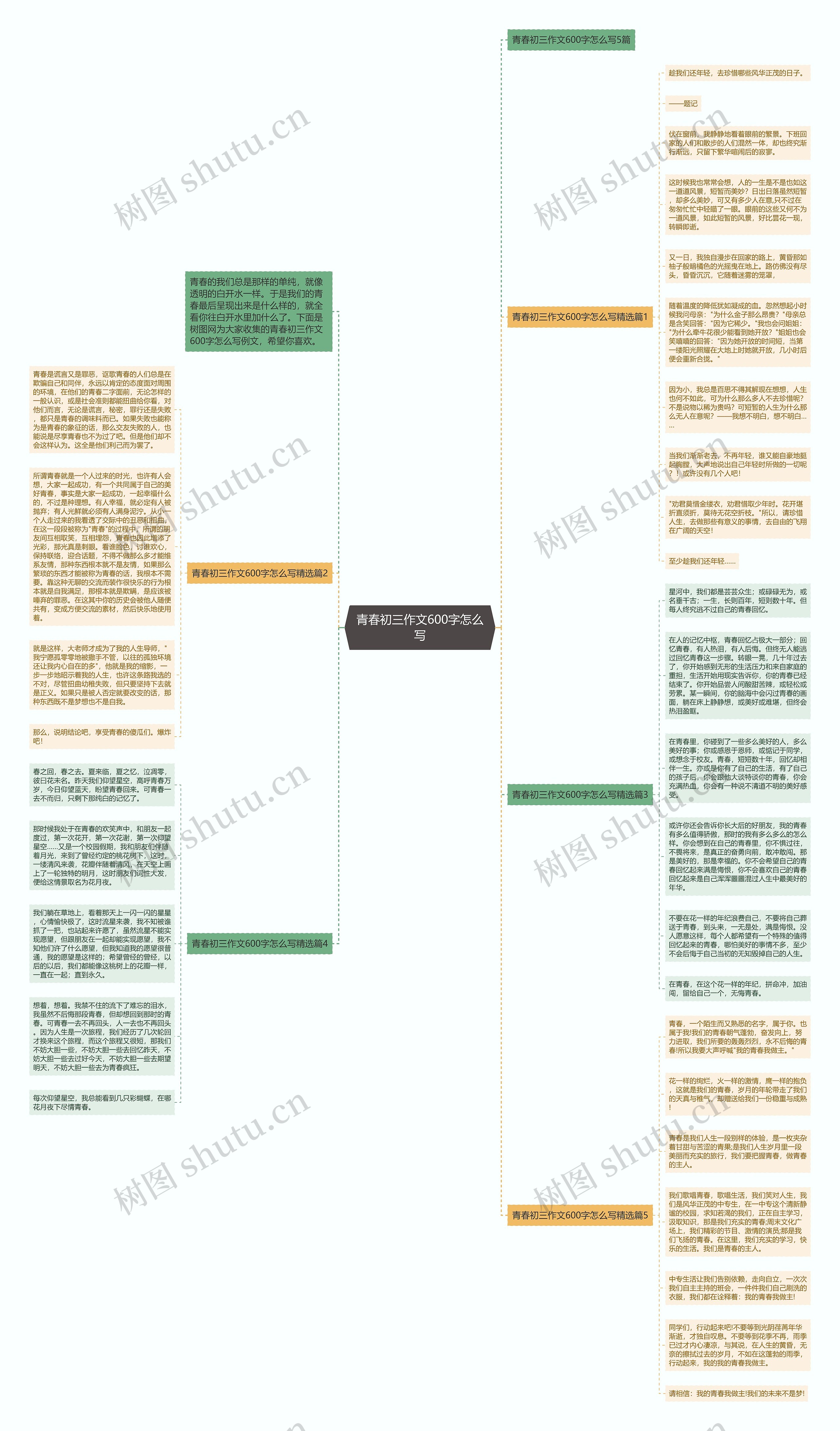 青春初三作文600字怎么写思维导图