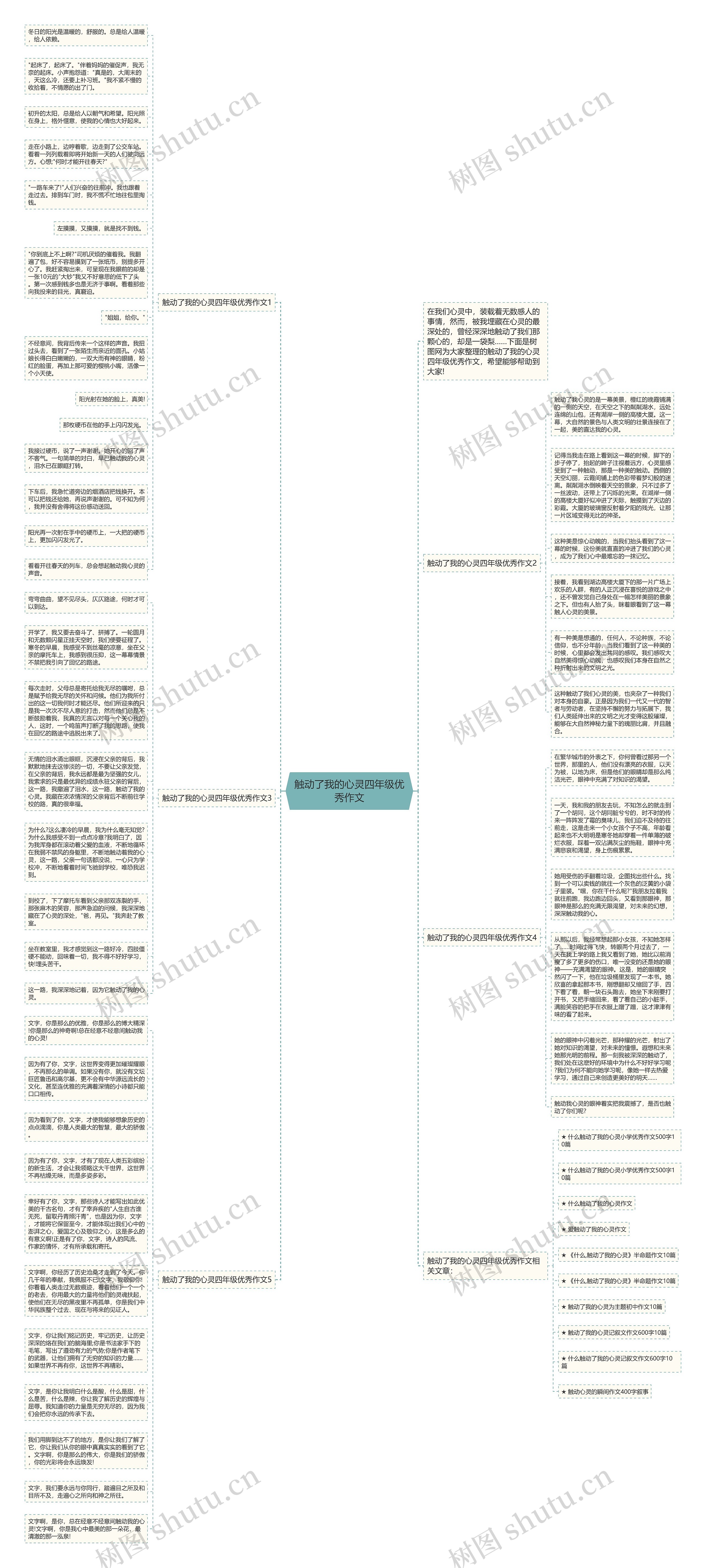 触动了我的心灵四年级优秀作文思维导图