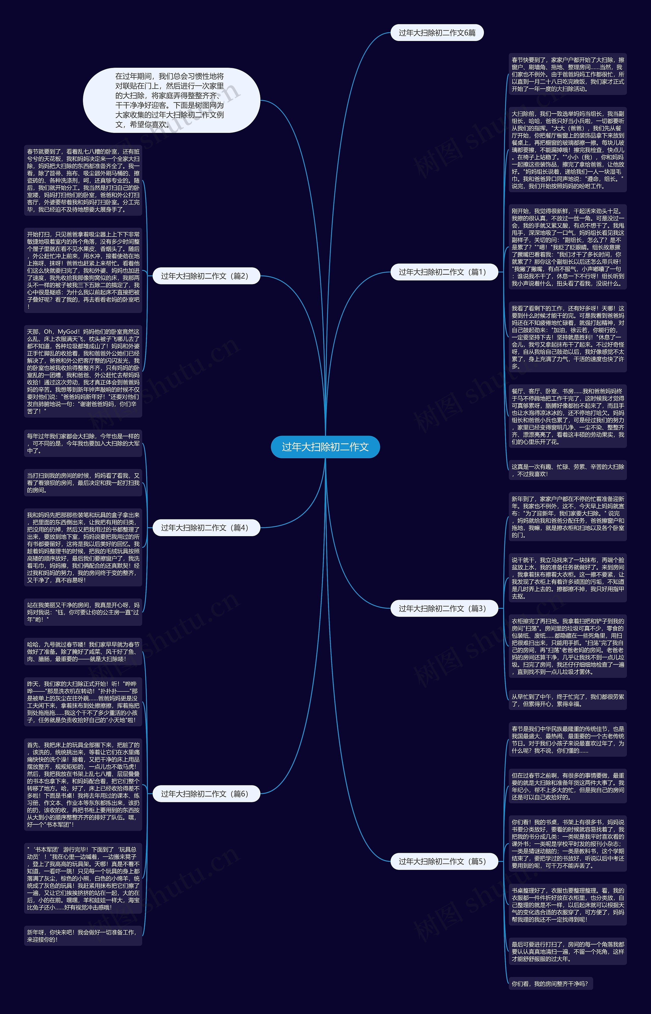 过年大扫除初二作文思维导图