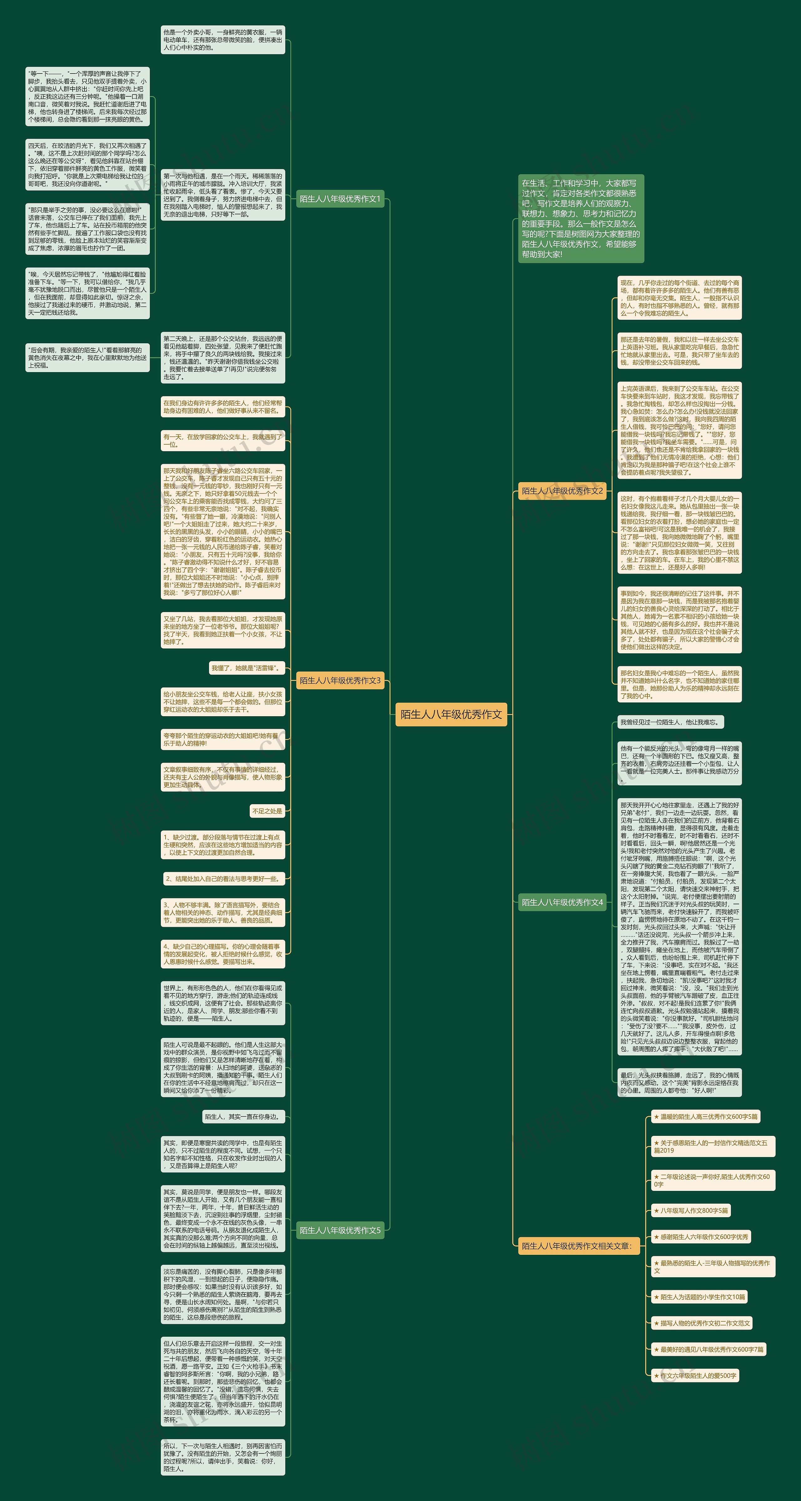 陌生人八年级优秀作文思维导图