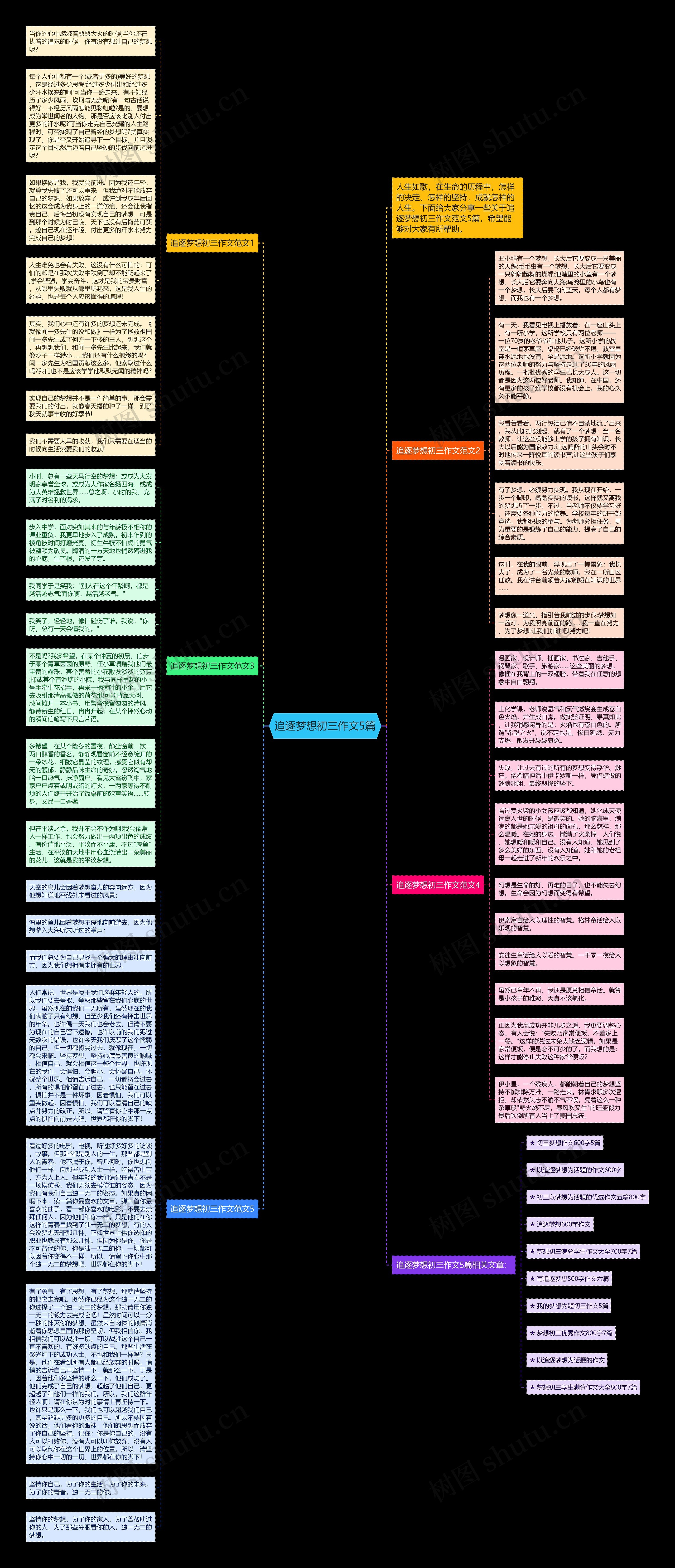 追逐梦想初三作文5篇思维导图