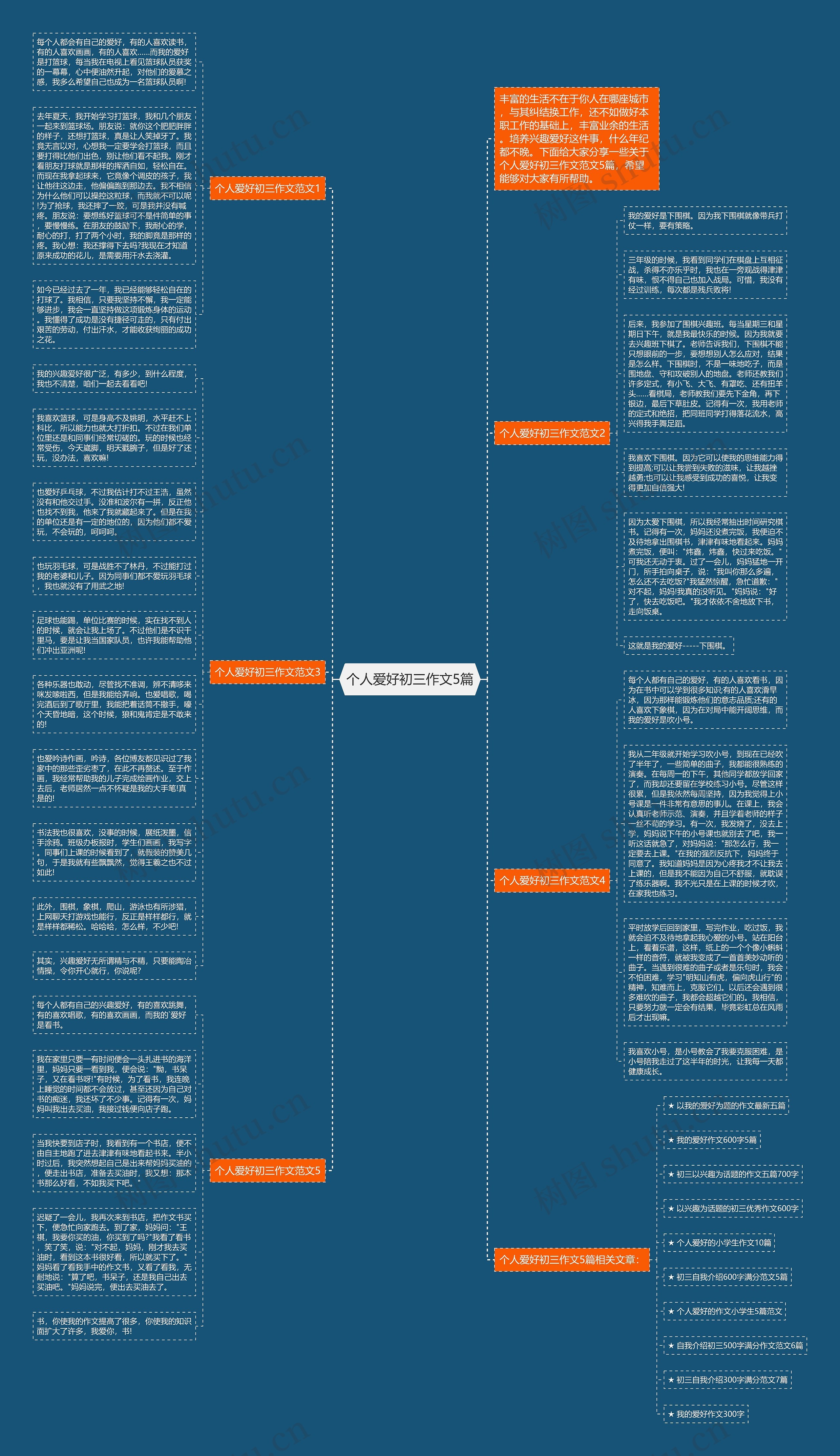 个人爱好初三作文5篇思维导图