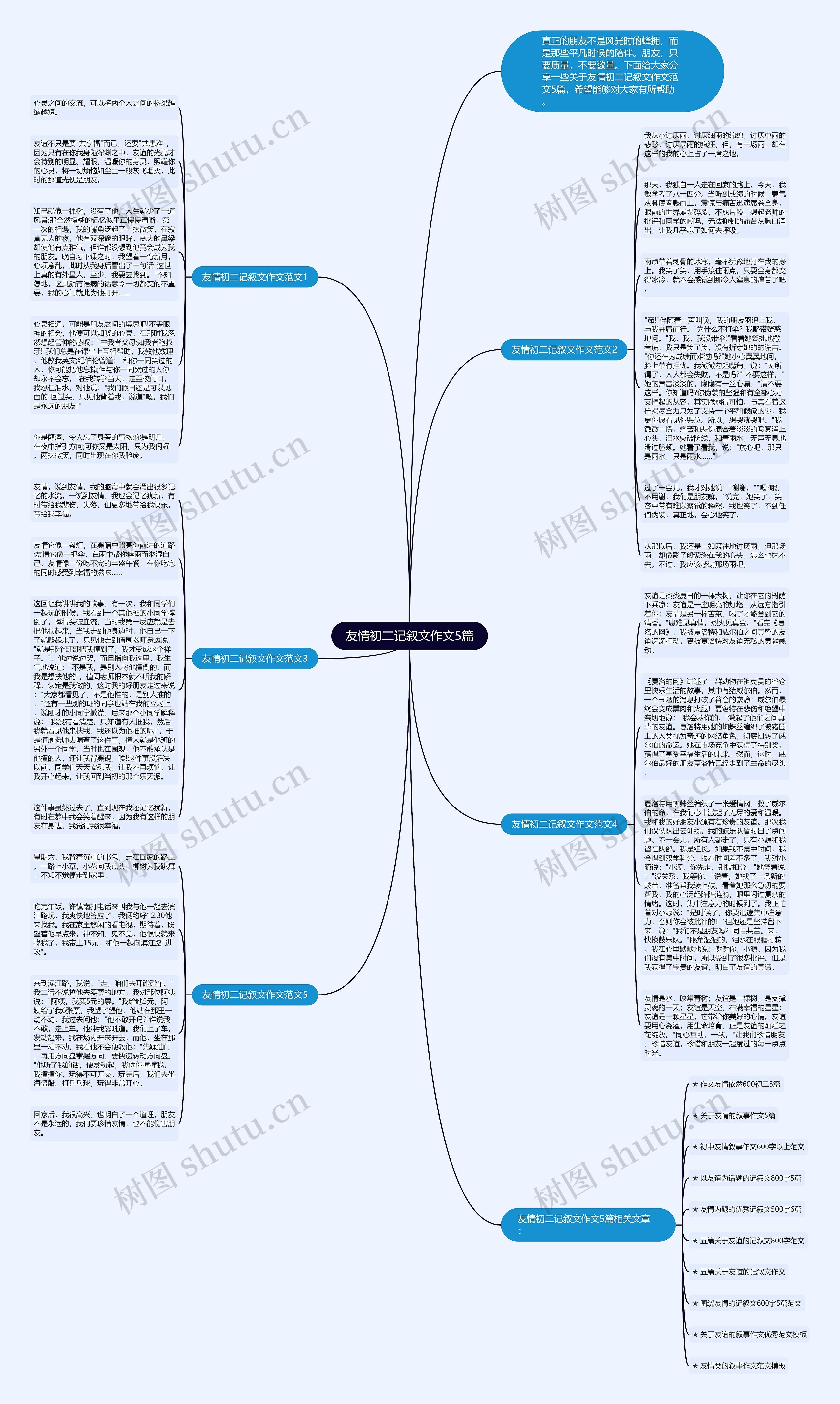 友情初二记叙文作文5篇思维导图