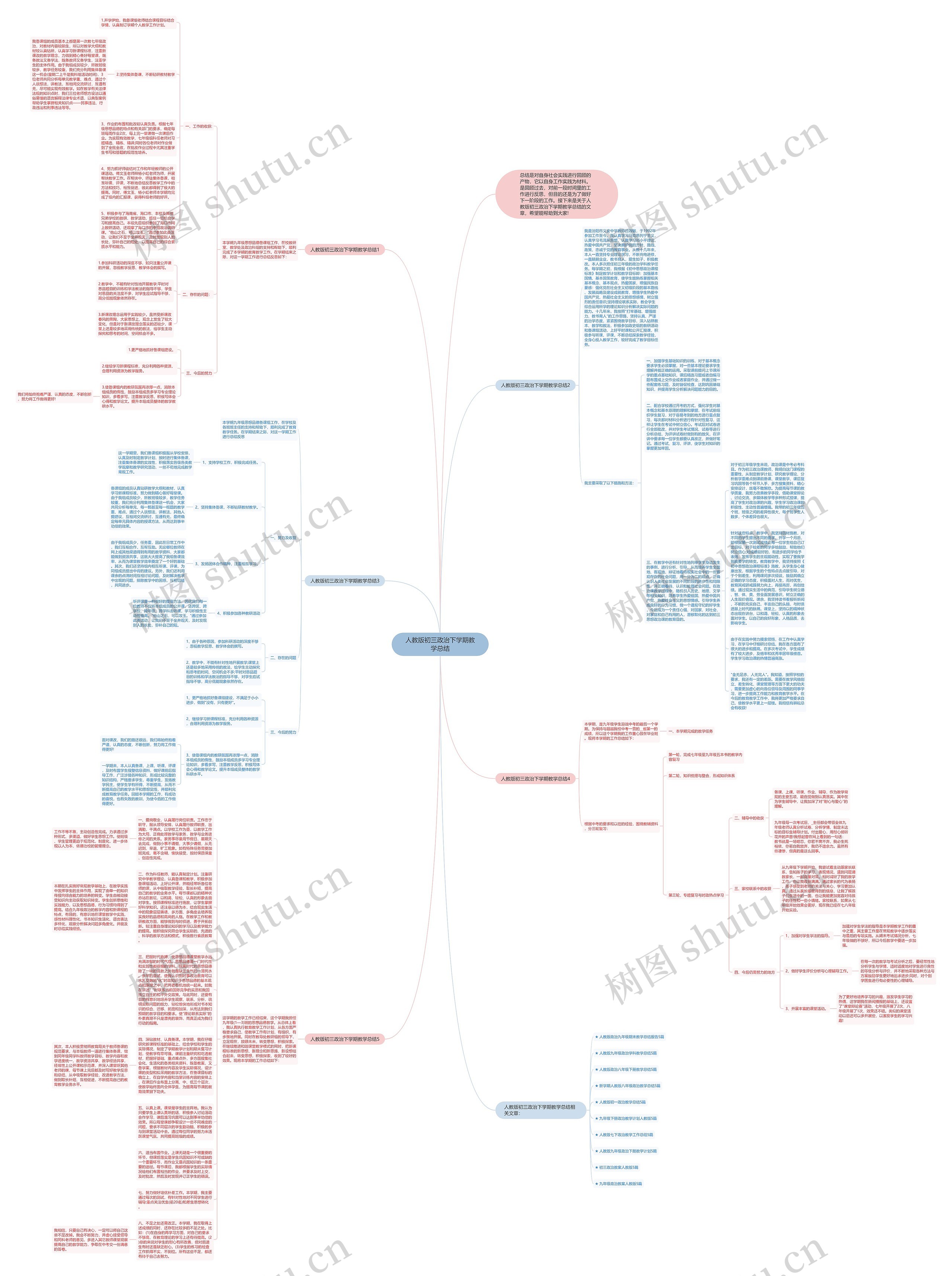 人教版初三政治下学期教学总结思维导图