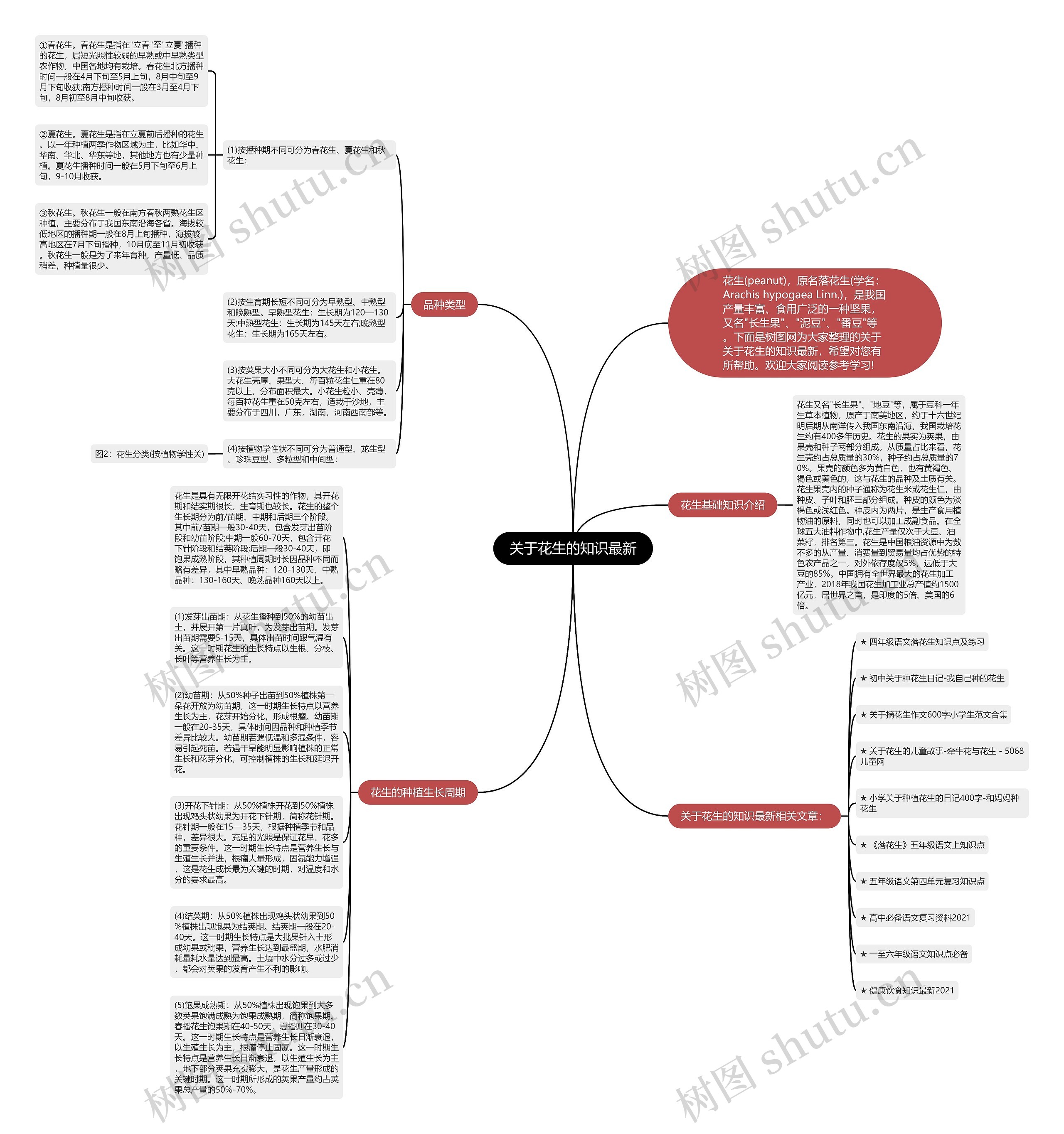 关于花生的知识最新思维导图