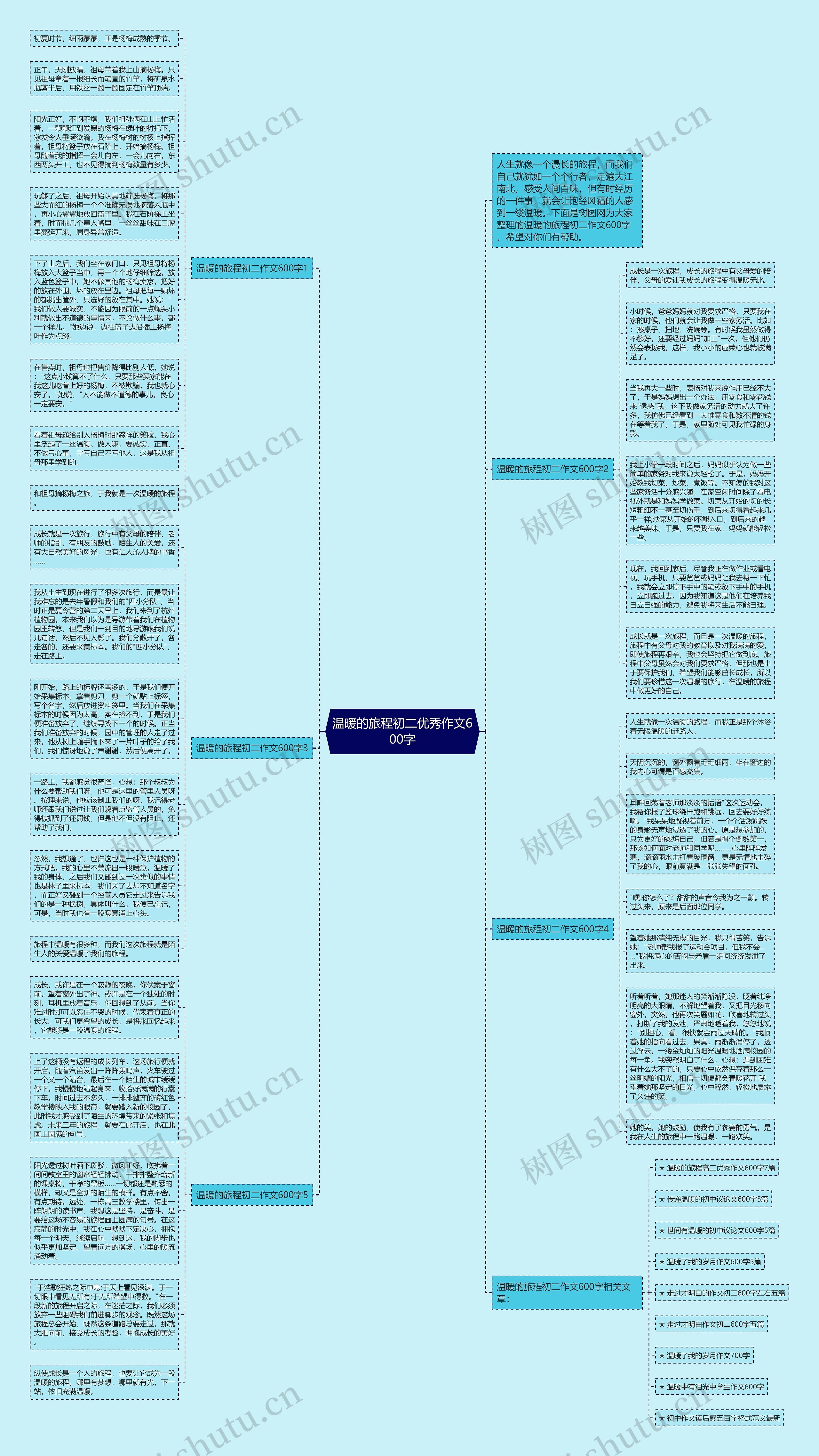 温暖的旅程初二优秀作文600字思维导图