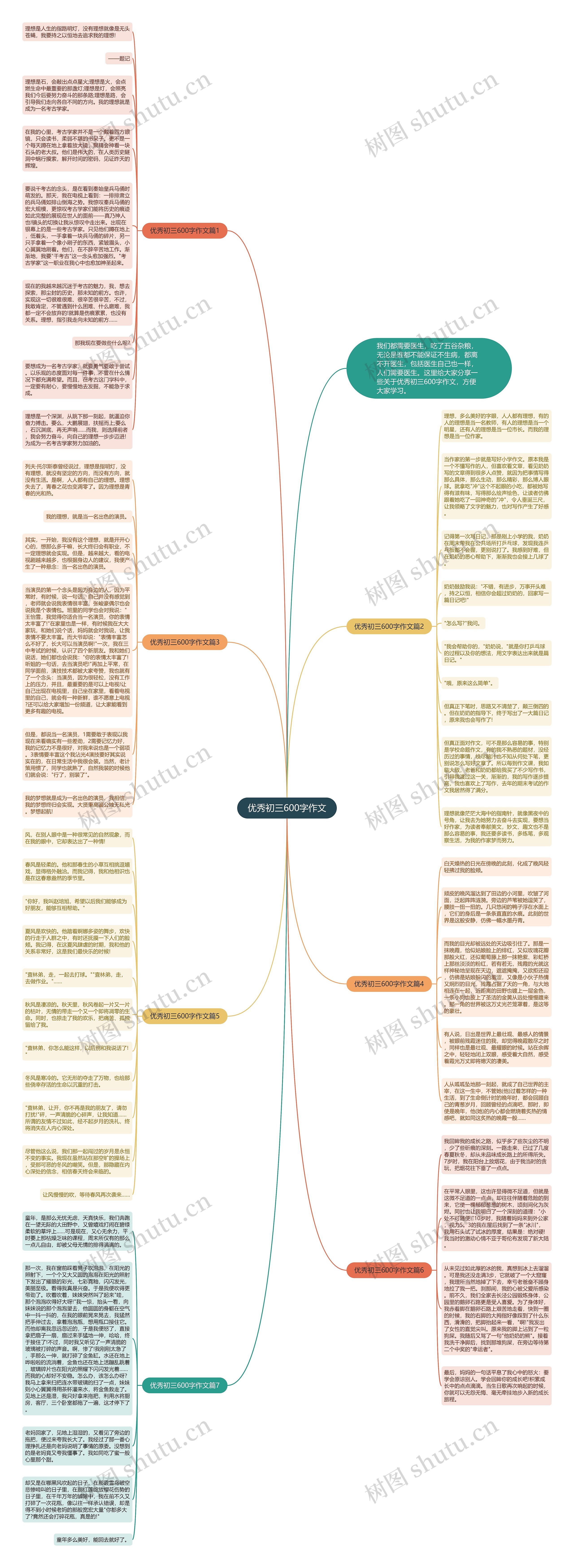 优秀初三600字作文思维导图