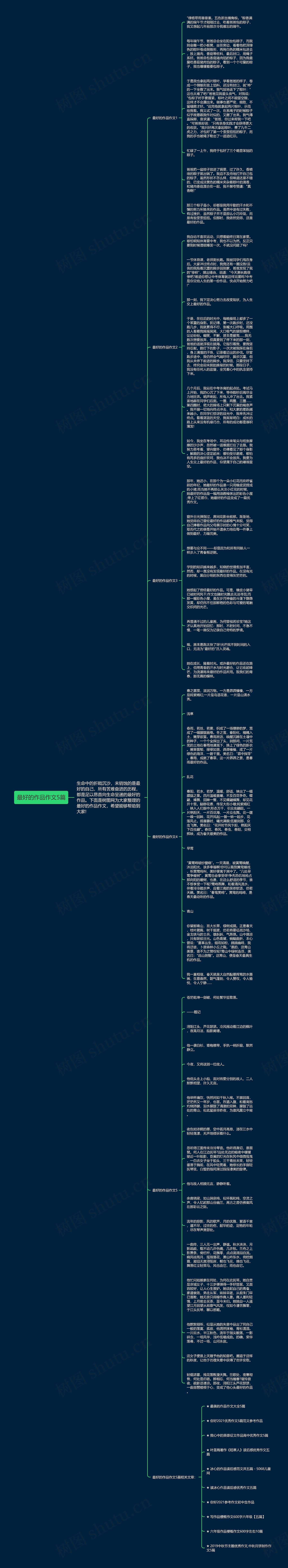 最好的作品作文5篇思维导图