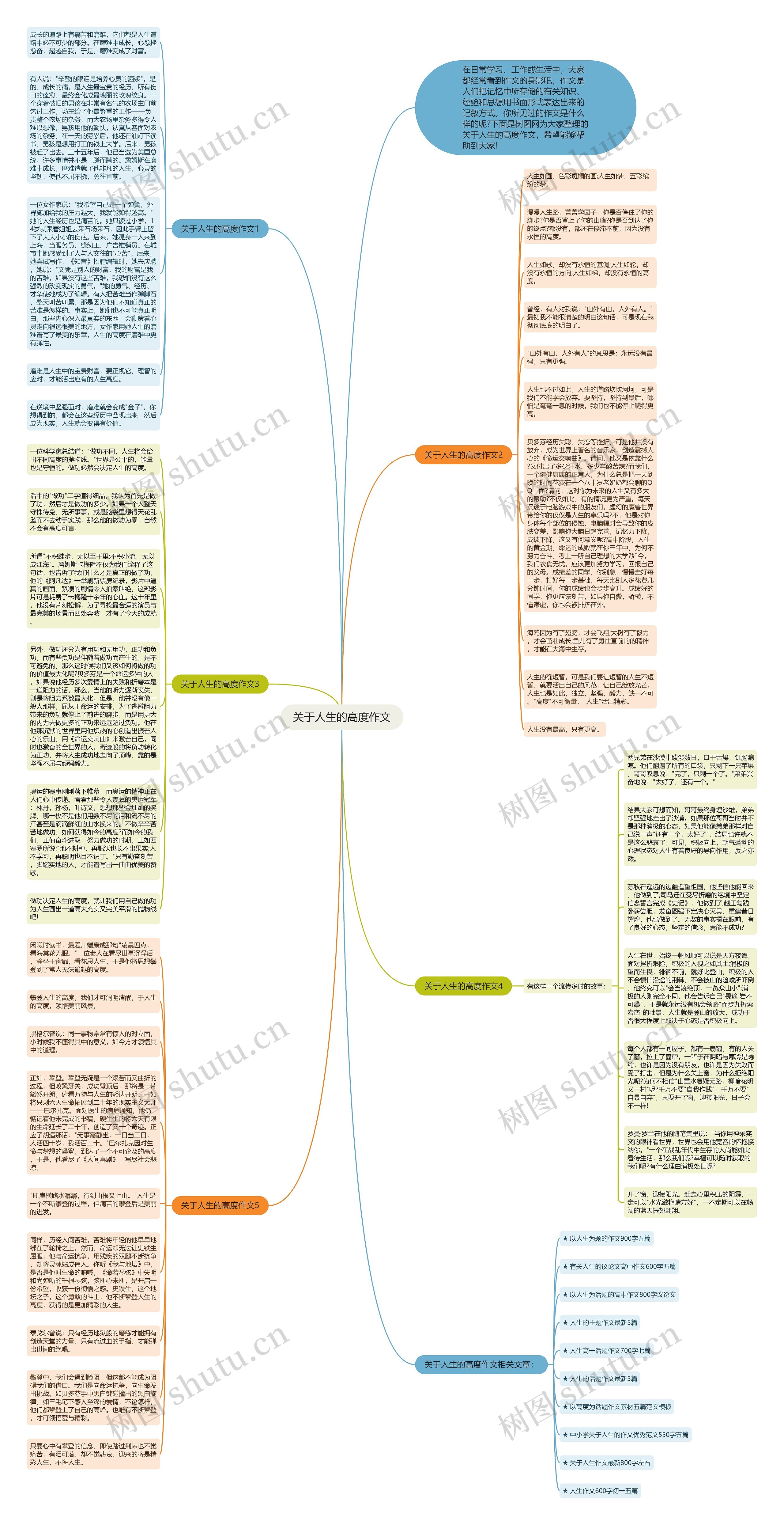 关于人生的高度作文思维导图