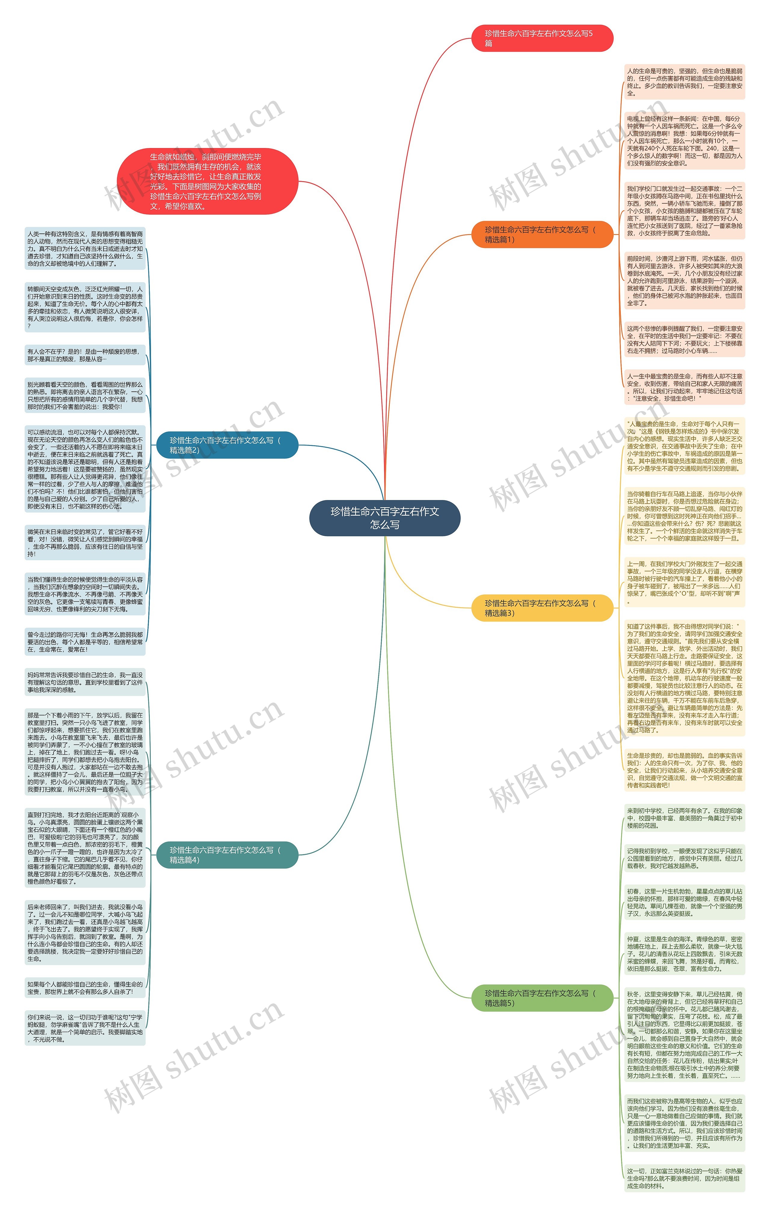 珍惜生命六百字左右作文怎么写思维导图