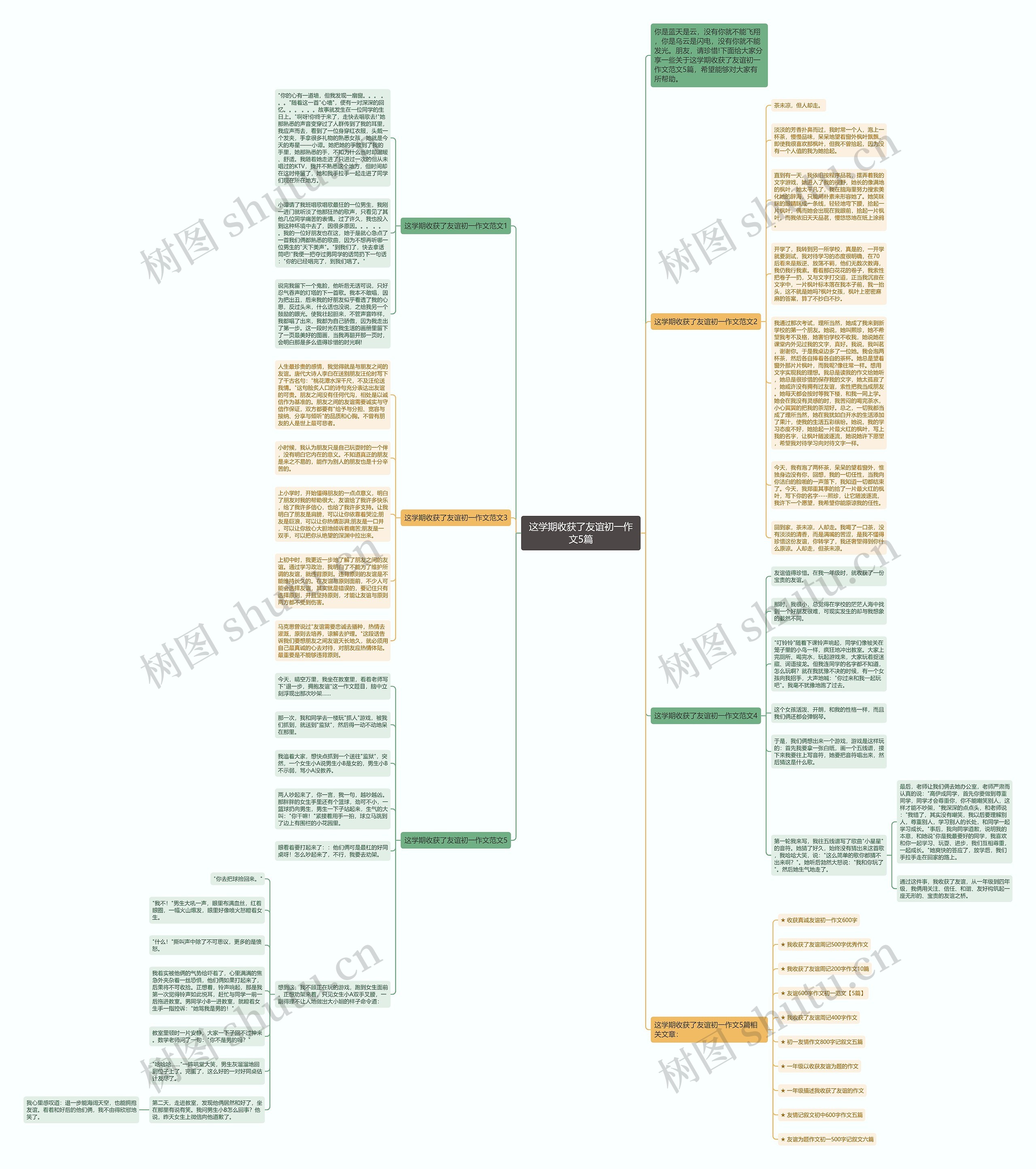 这学期收获了友谊初一作文5篇思维导图