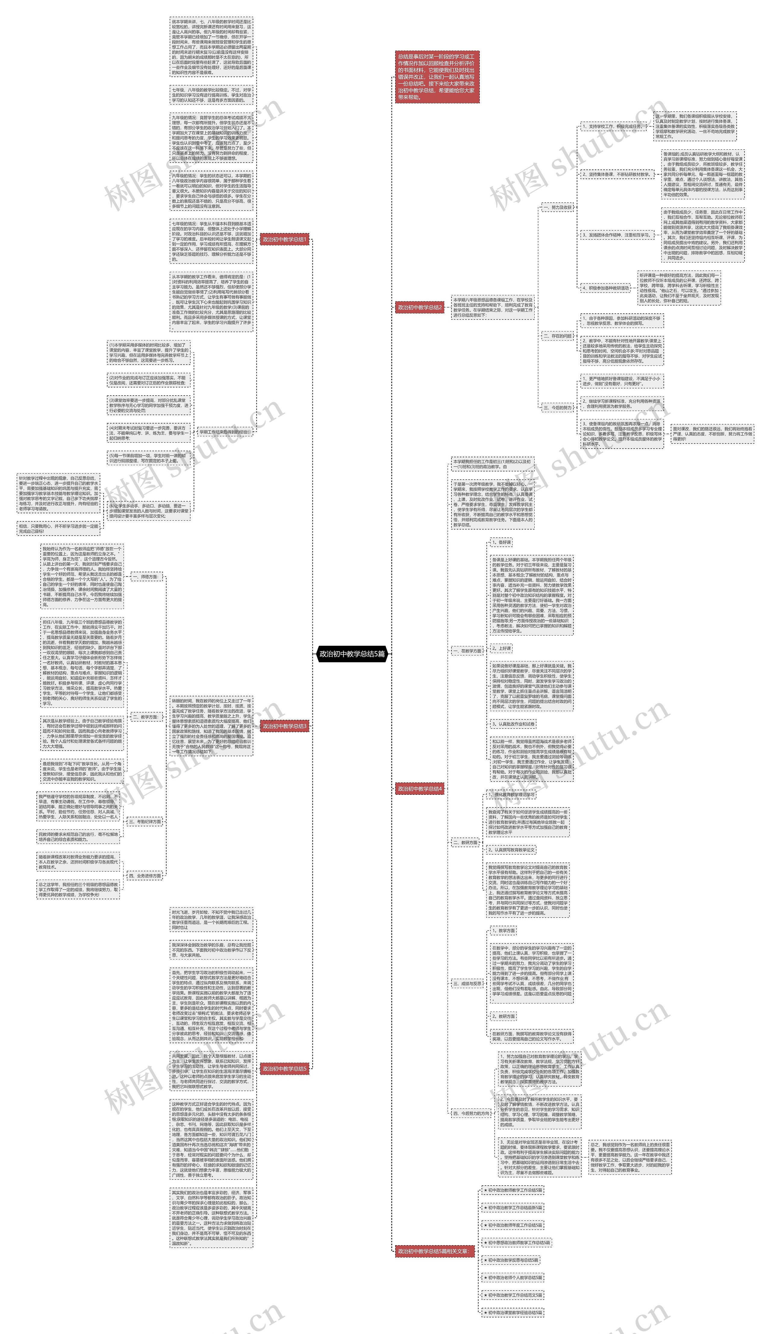 政治初中教学总结5篇思维导图