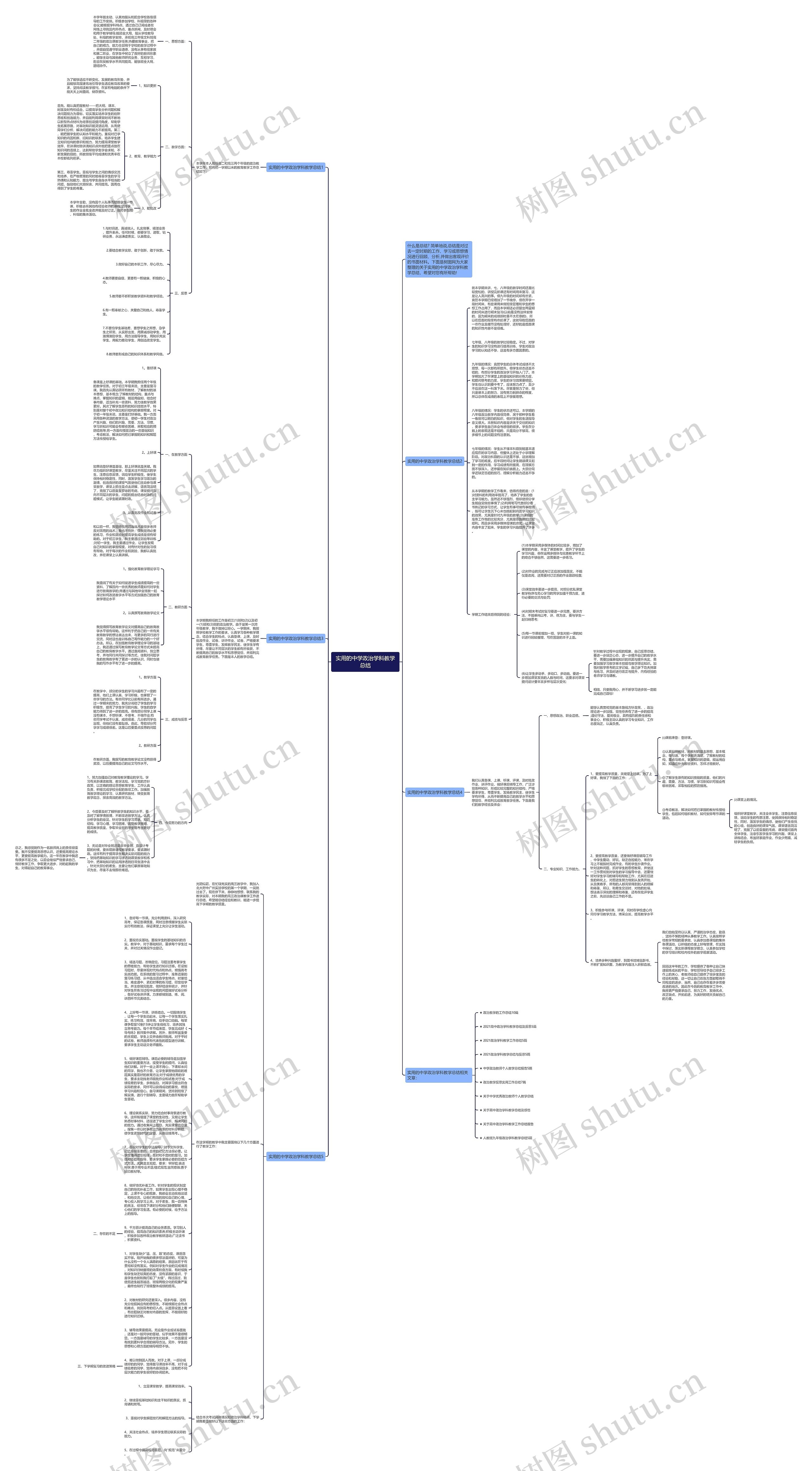 实用的中学政治学科教学总结思维导图