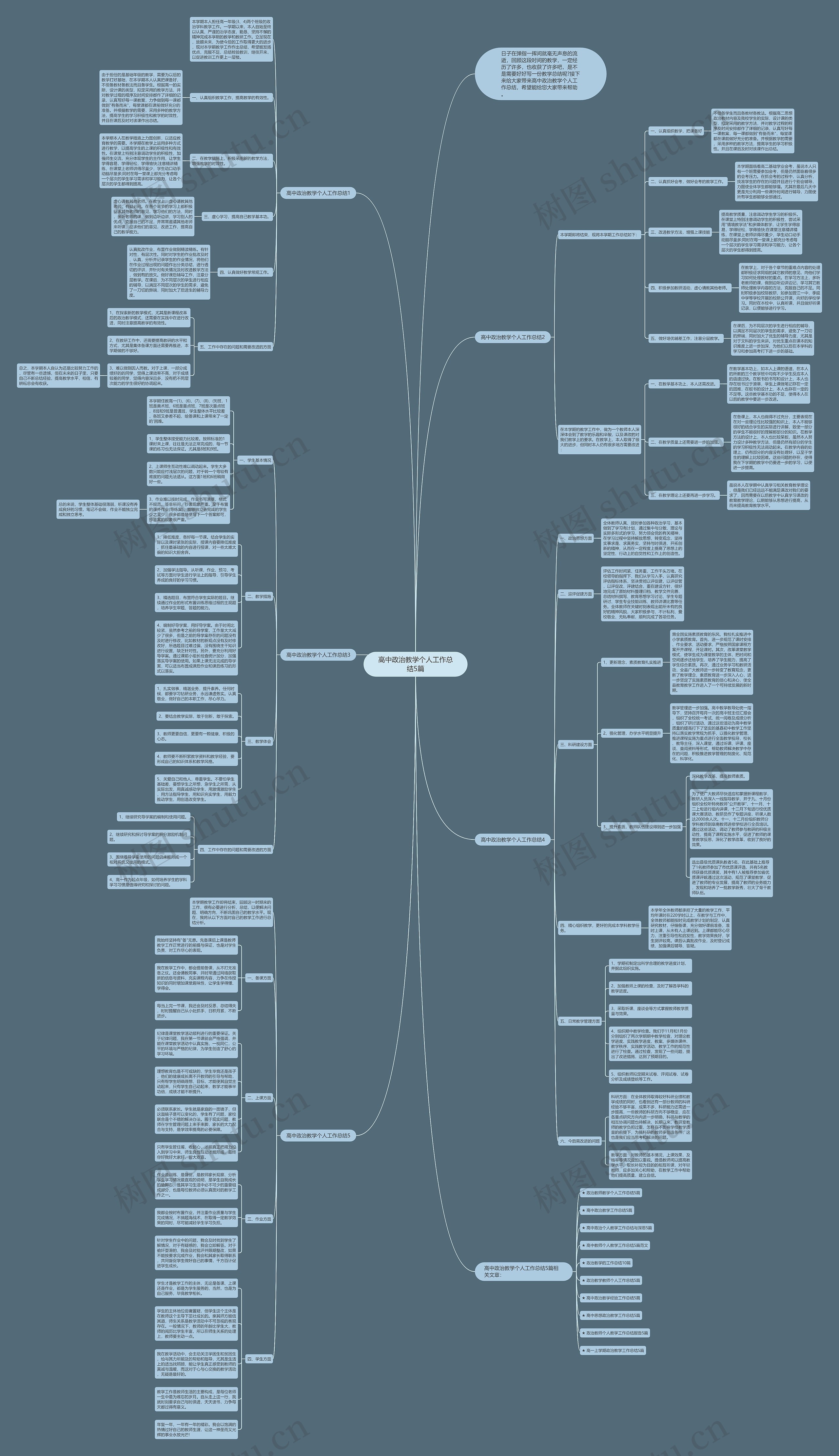 高中政治教学个人工作总结5篇思维导图