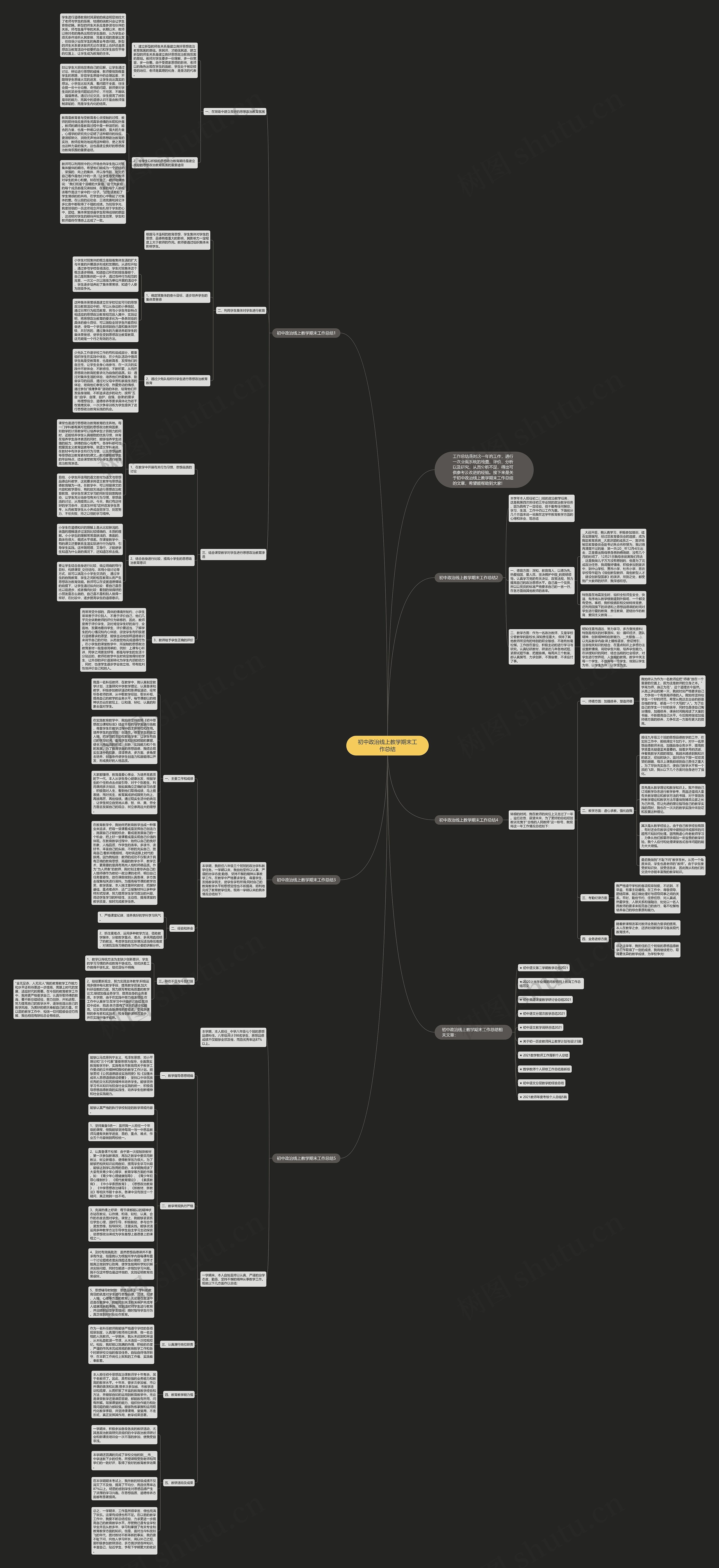 初中政治线上教学期末工作总结思维导图