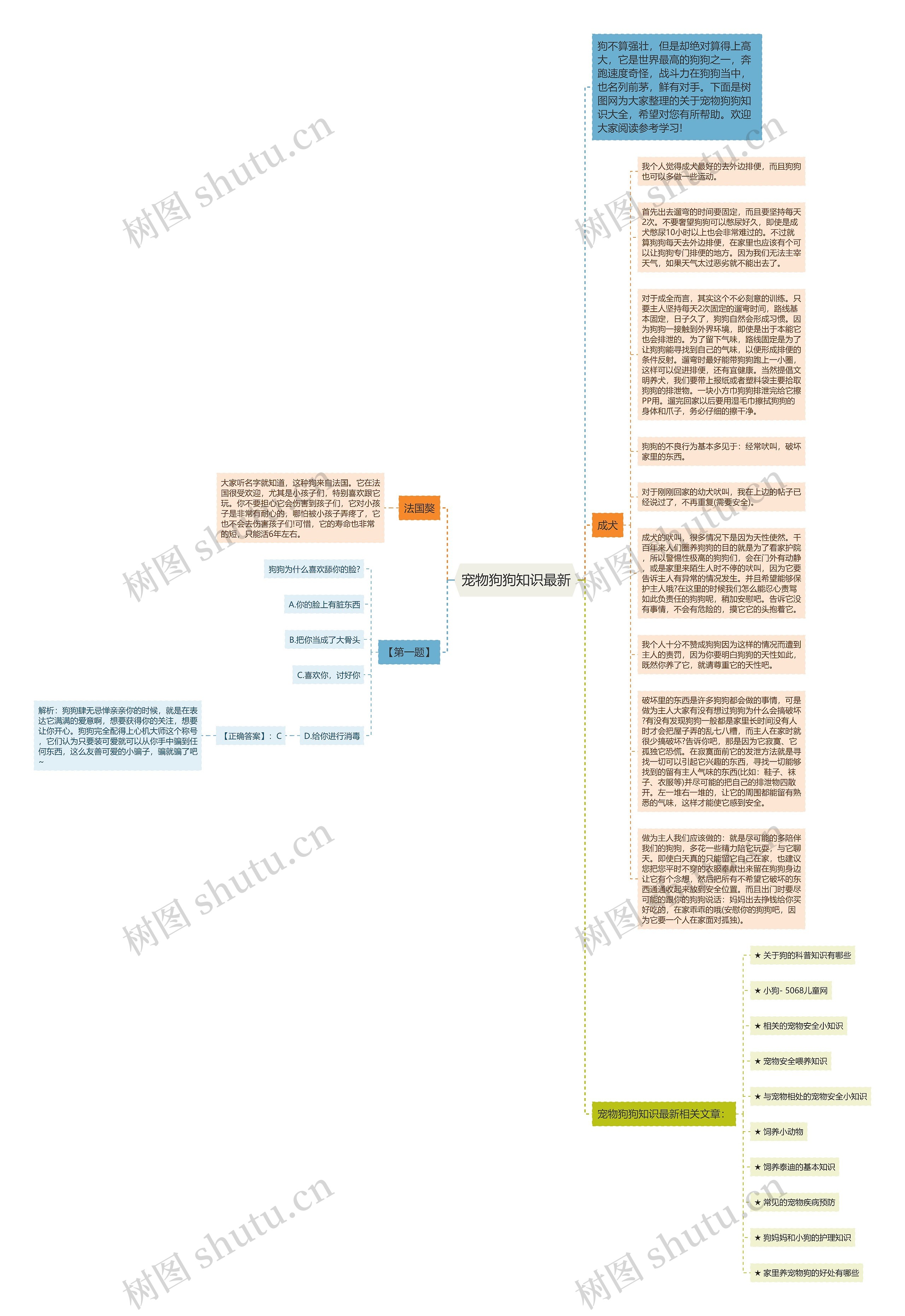 宠物狗狗知识最新思维导图