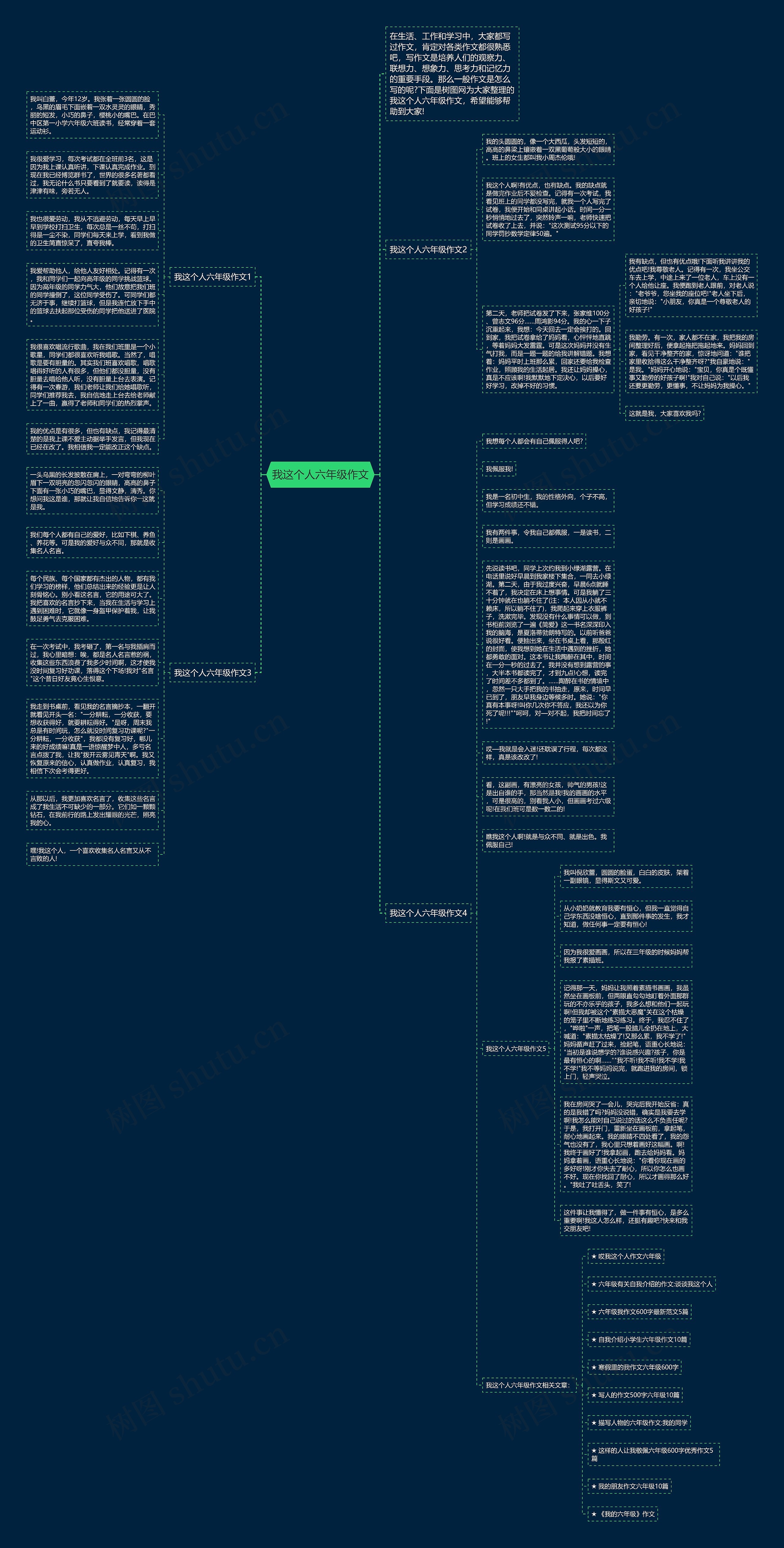 我这个人六年级作文思维导图