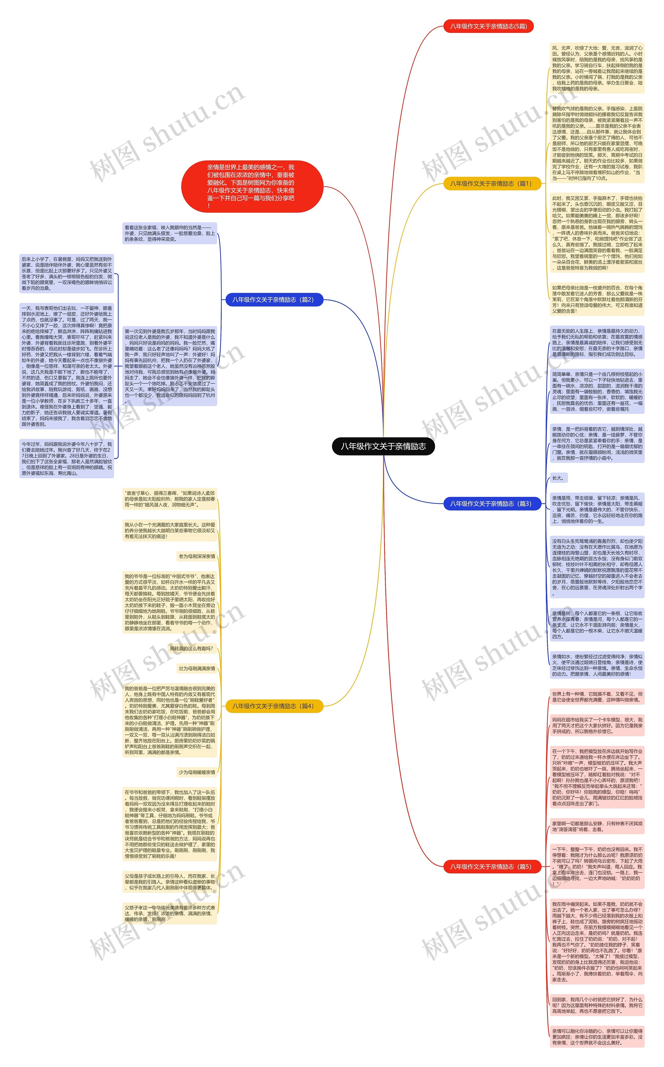 八年级作文关于亲情励志思维导图