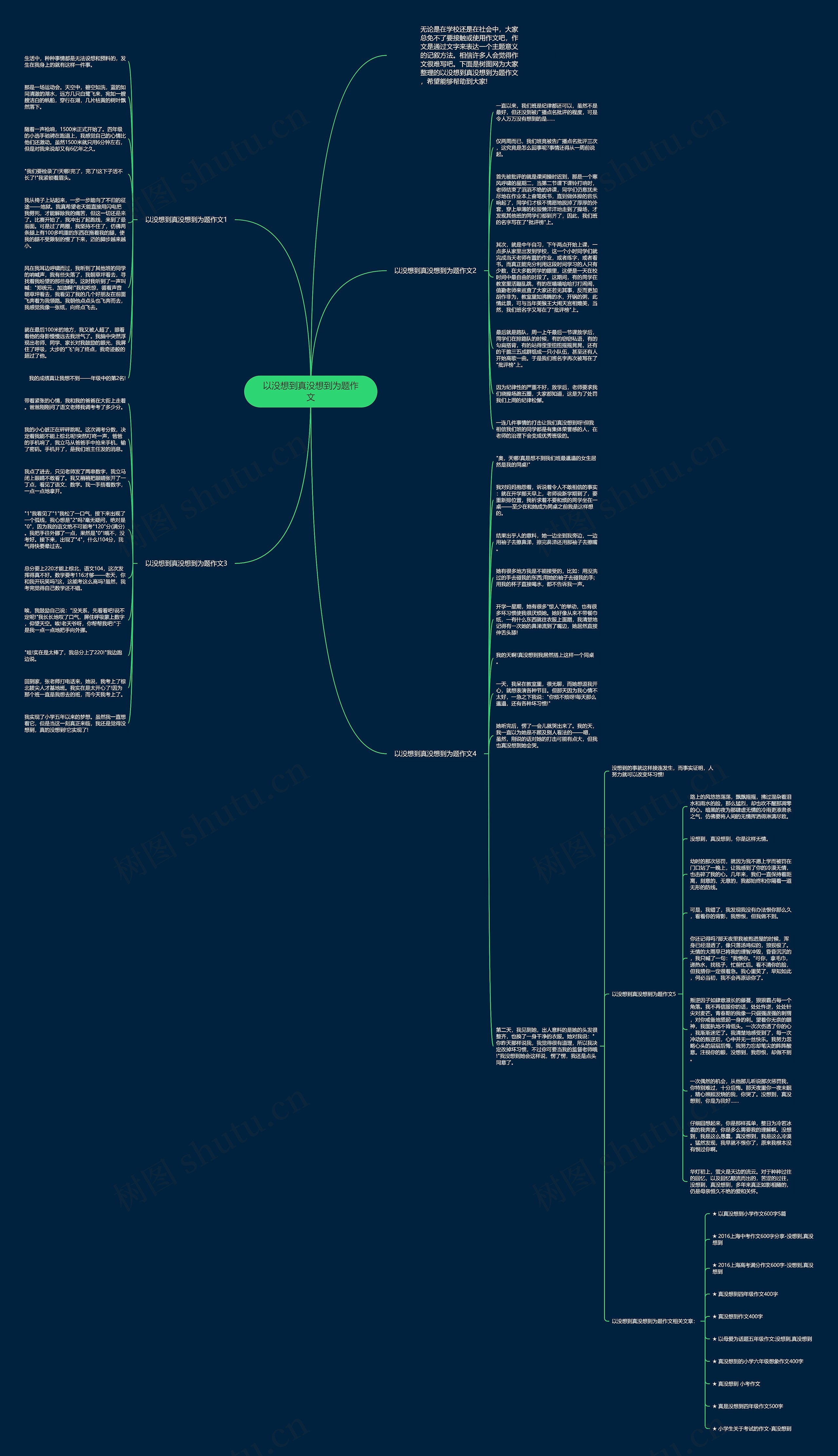 以没想到真没想到为题作文思维导图