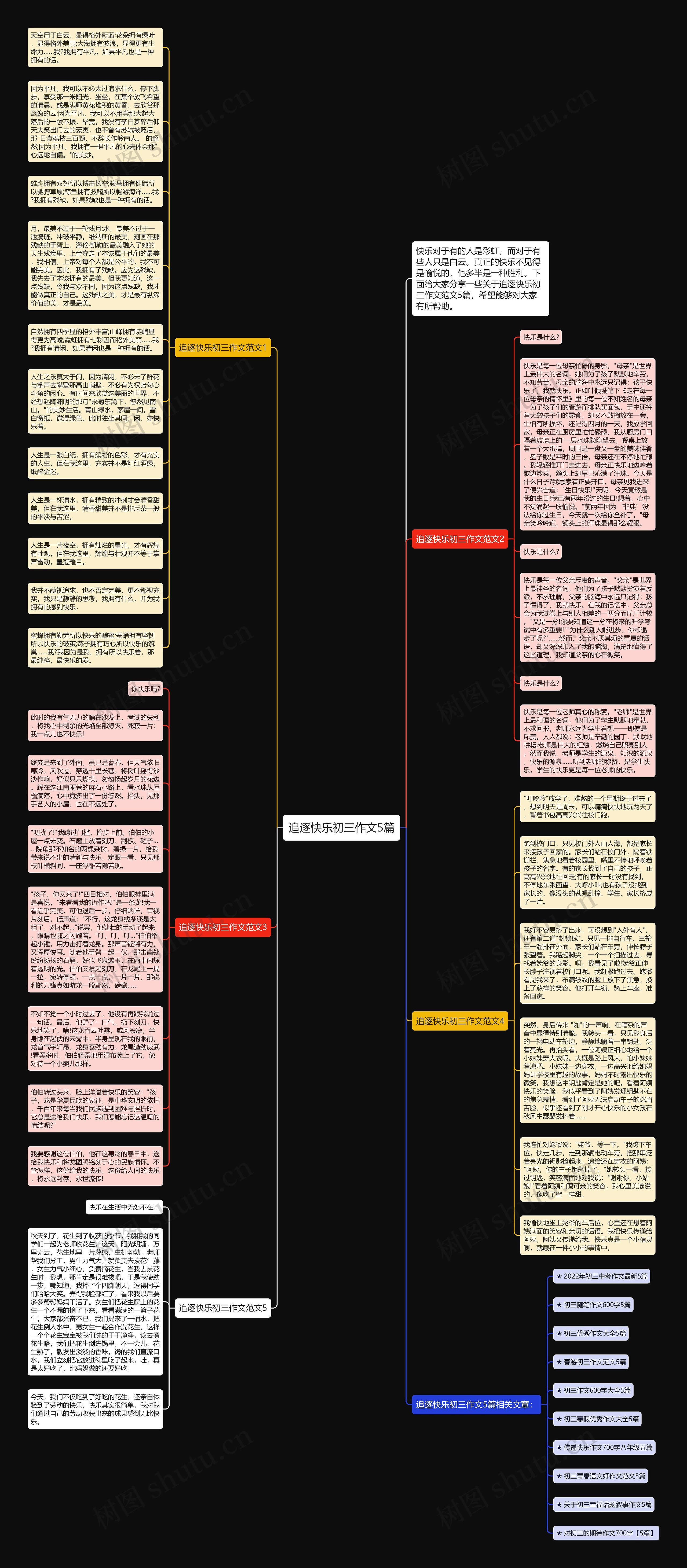 追逐快乐初三作文5篇思维导图