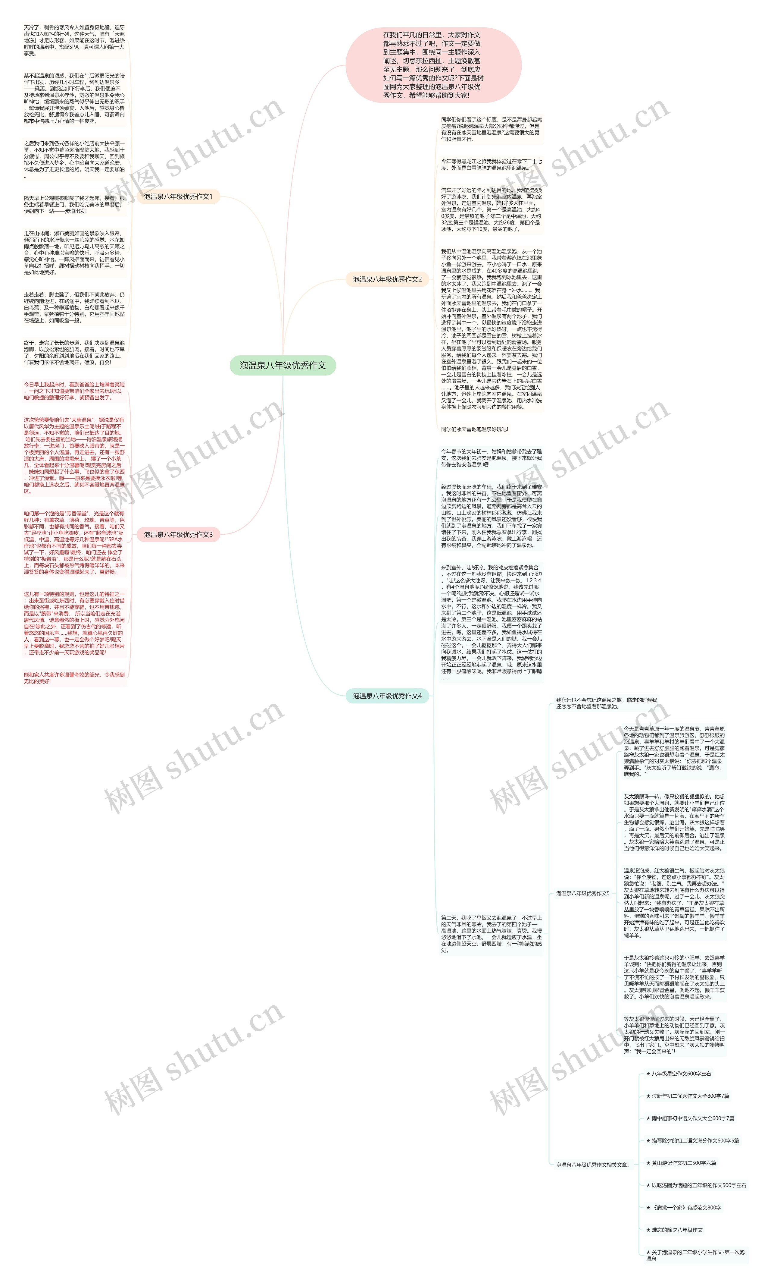 泡温泉八年级优秀作文思维导图