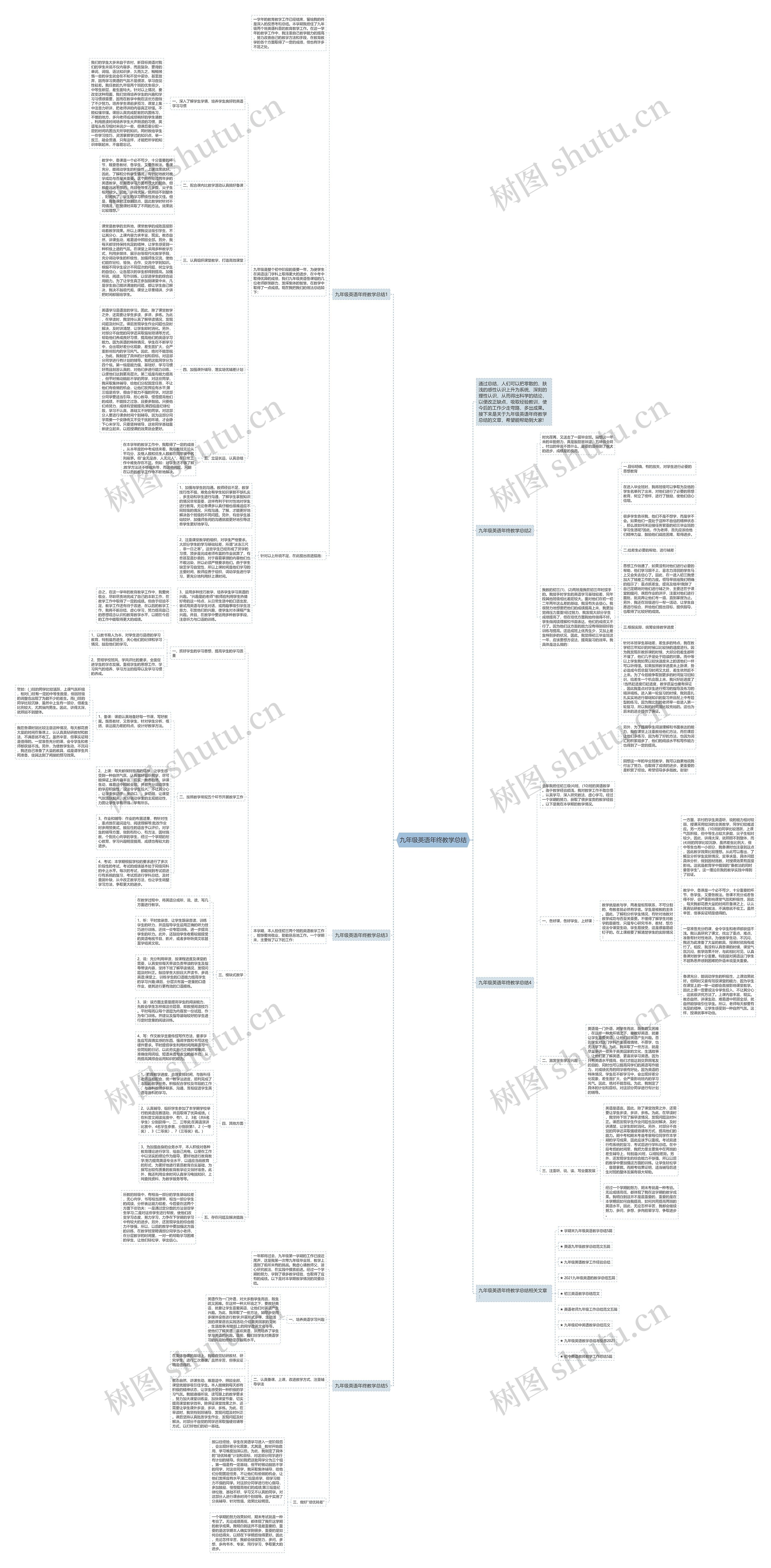 九年级英语年终教学总结思维导图