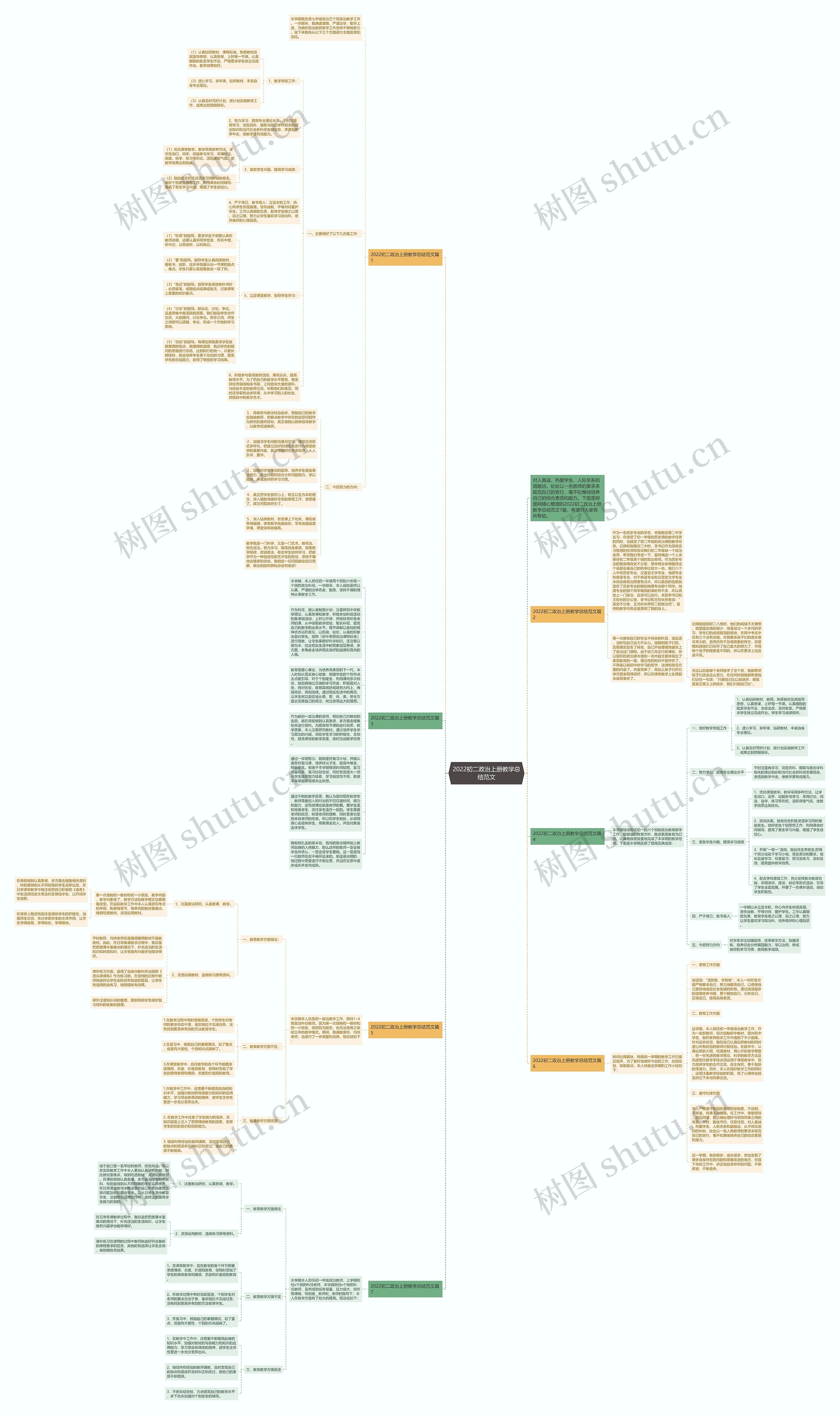 2022初二政治上册教学总结范文思维导图