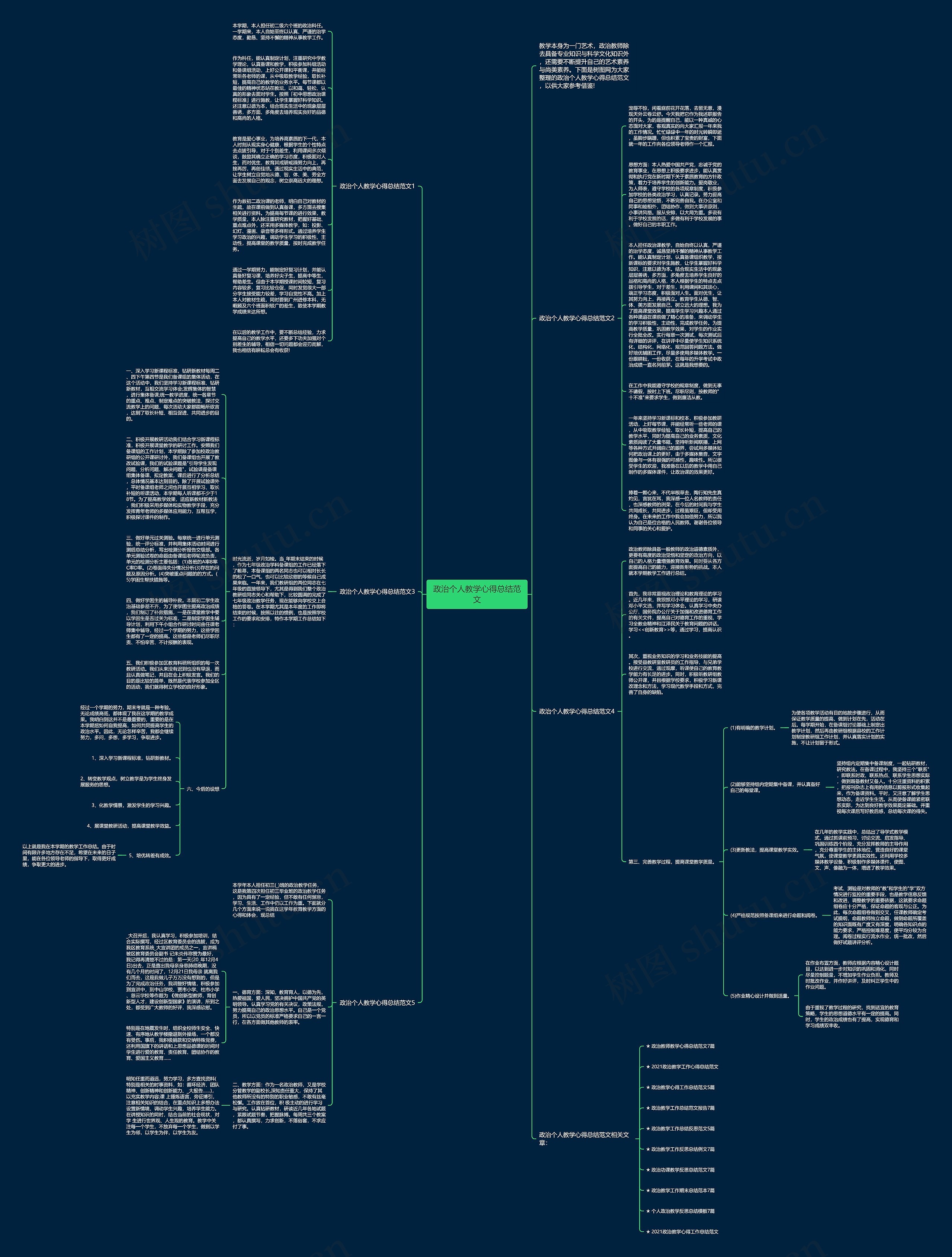 政治个人教学心得总结范文思维导图
