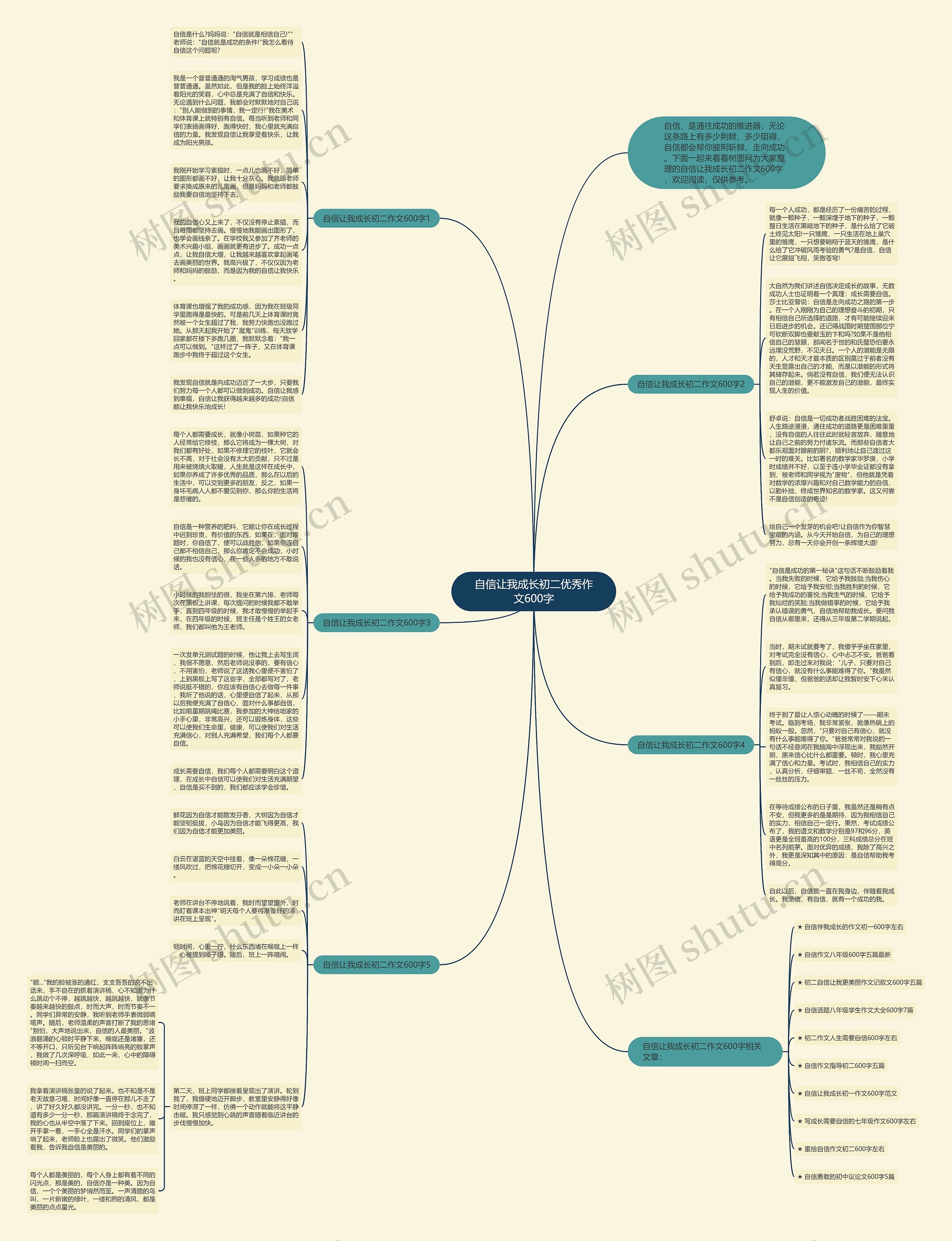 自信让我成长初二优秀作文600字思维导图