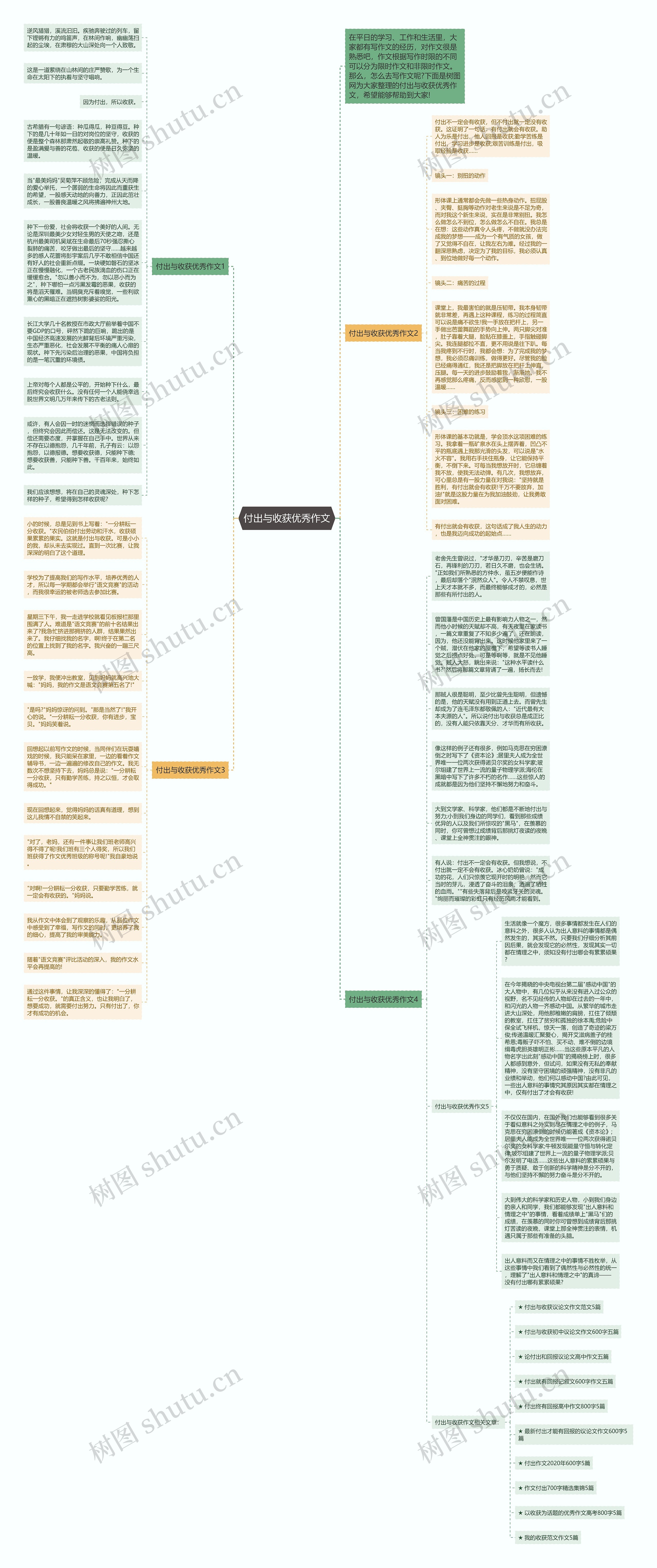 付出与收获优秀作文思维导图