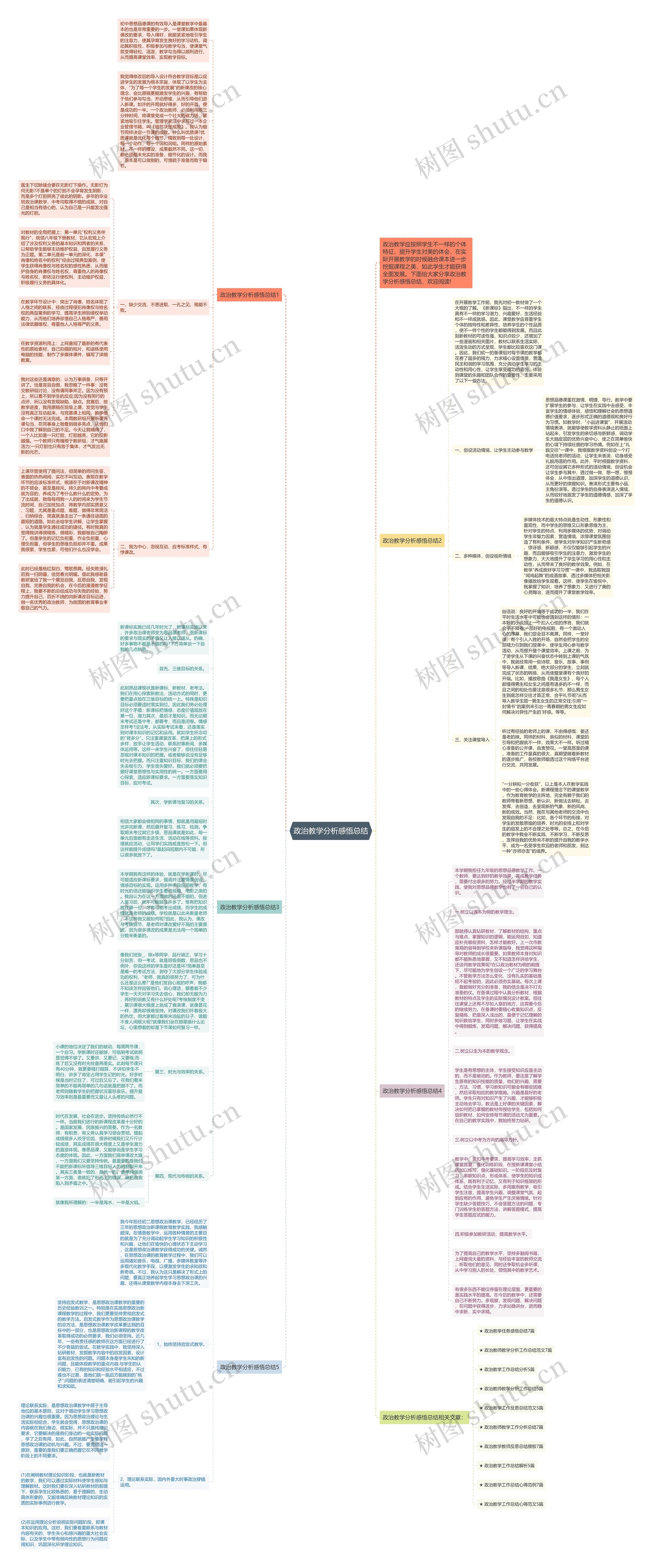 政治教学分析感悟总结思维导图