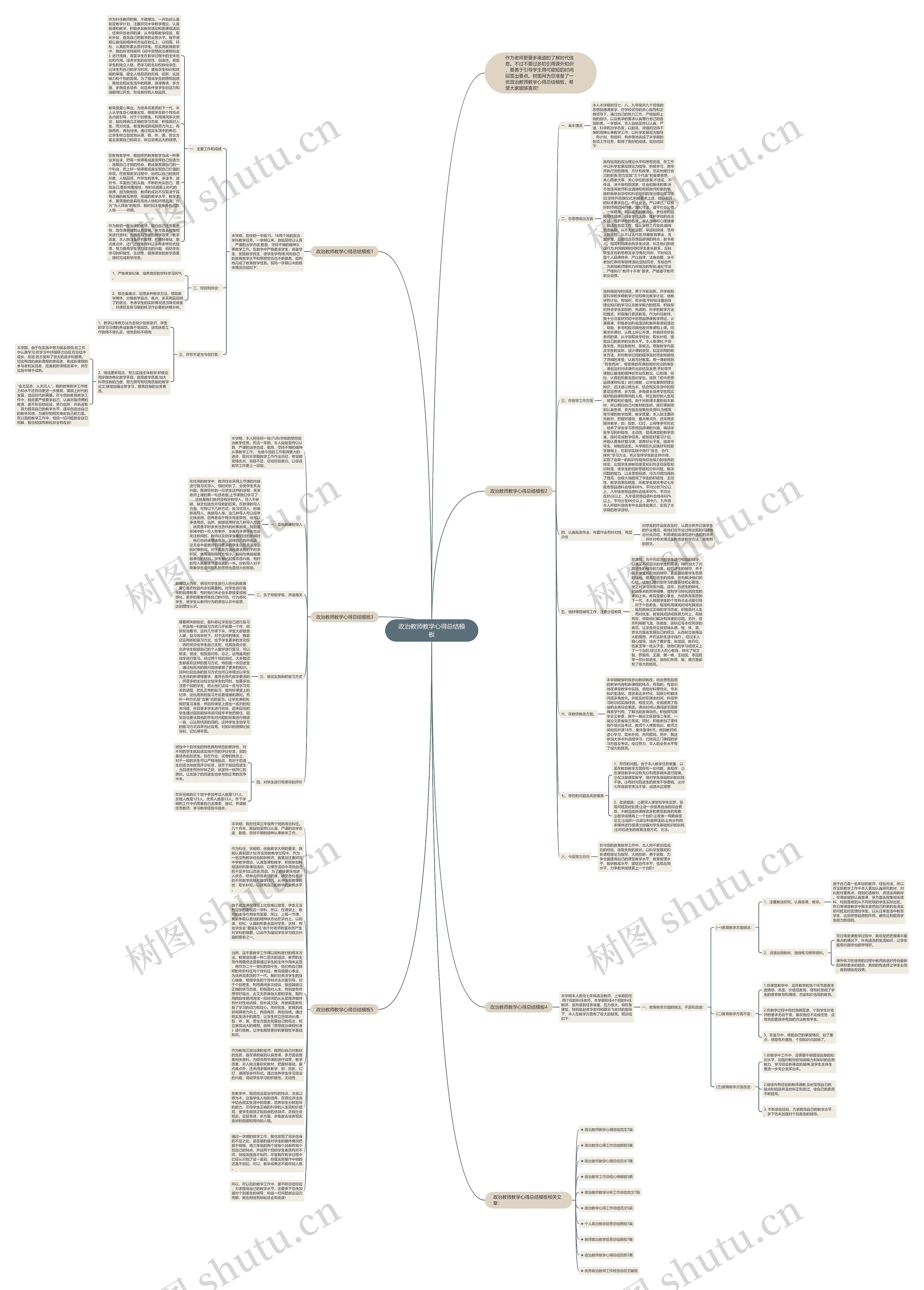政治教师教学心得总结思维导图