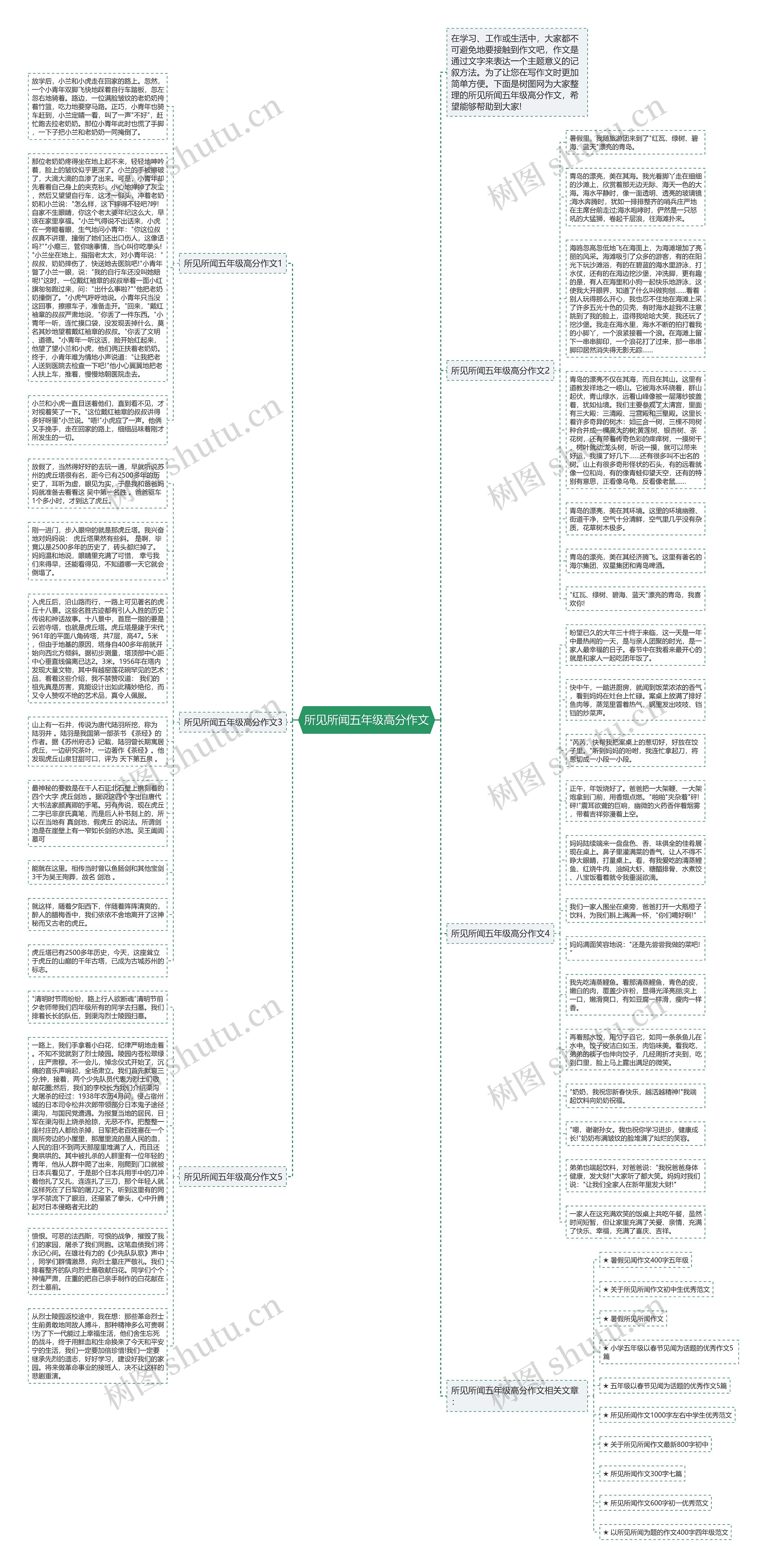 所见所闻五年级高分作文思维导图