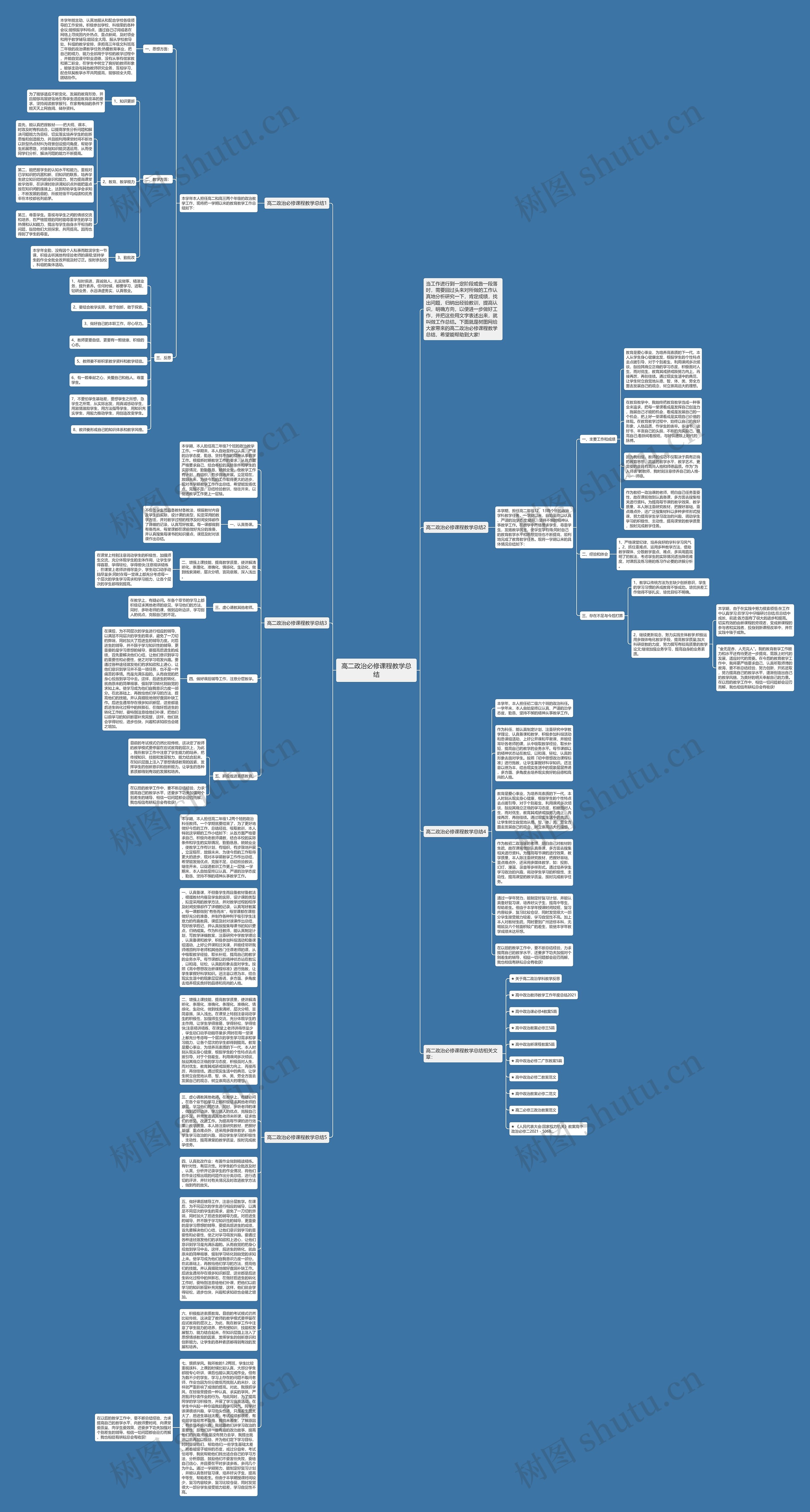 高二政治必修课程教学总结思维导图
