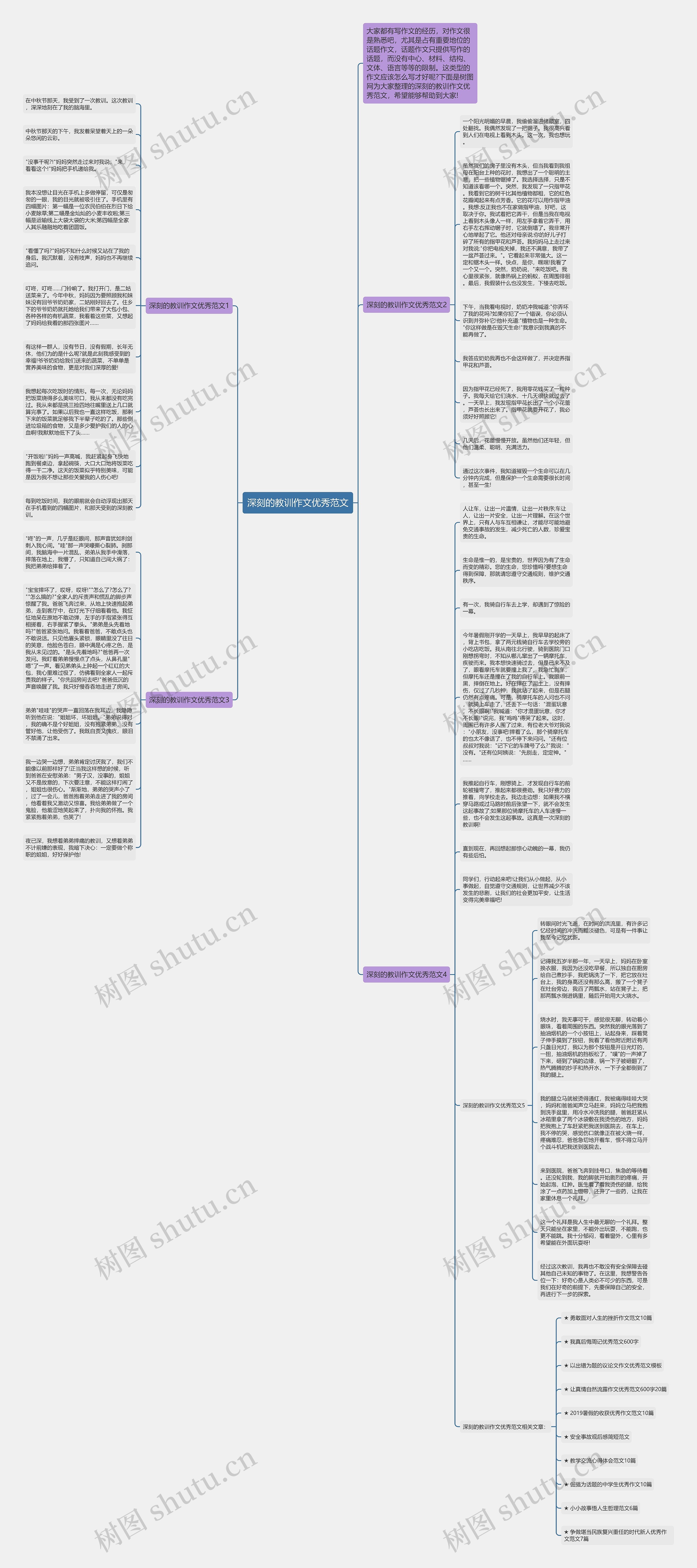深刻的教训作文优秀范文思维导图