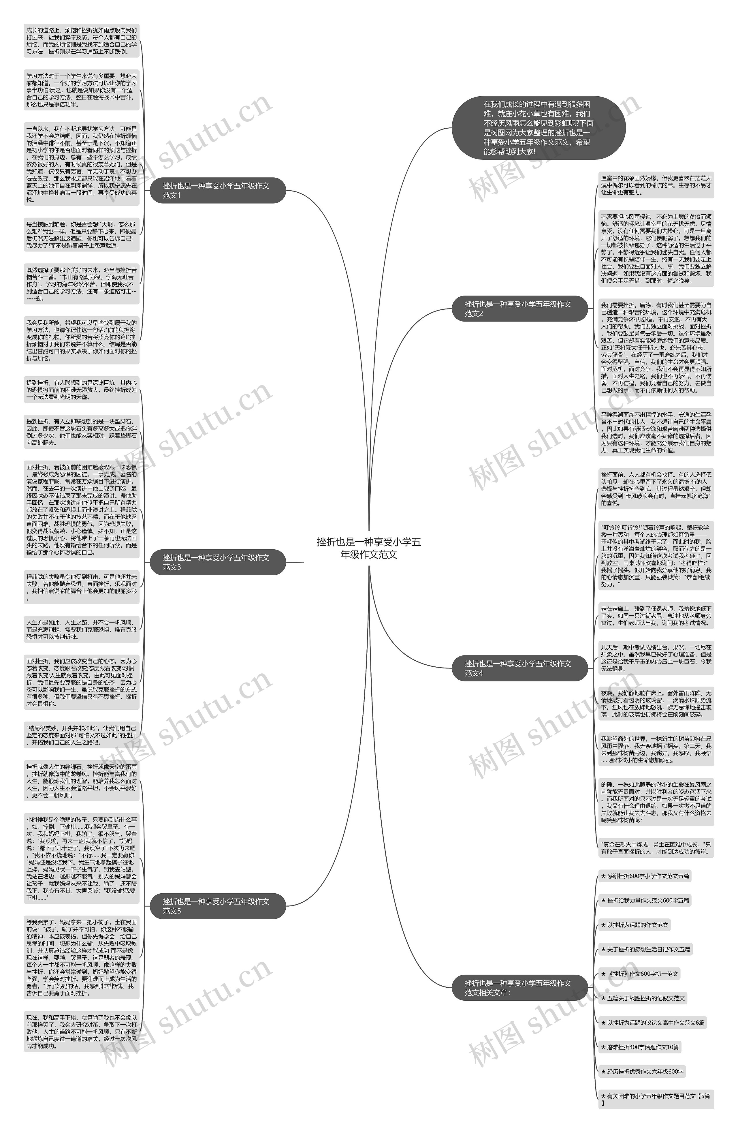 挫折也是一种享受小学五年级作文范文思维导图