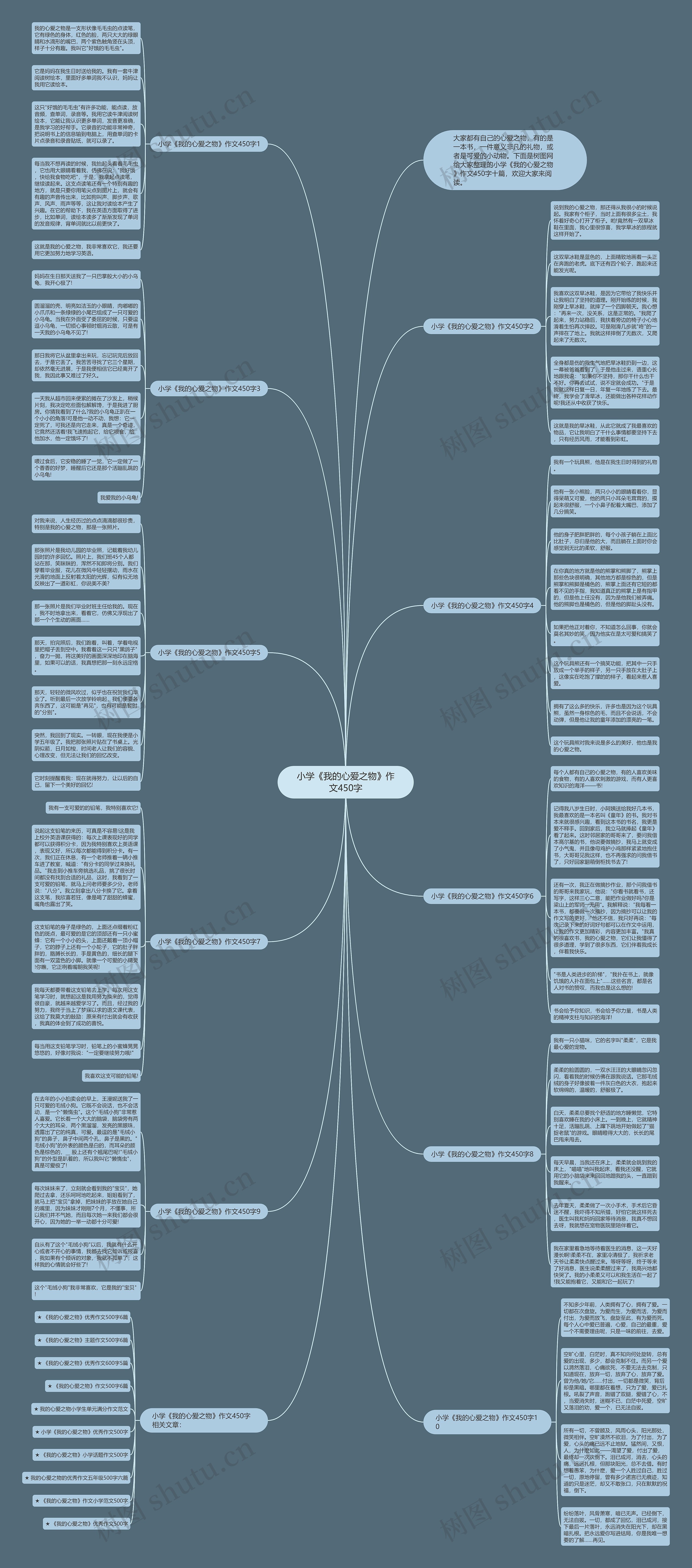 小学《我的心爱之物》作文450字思维导图