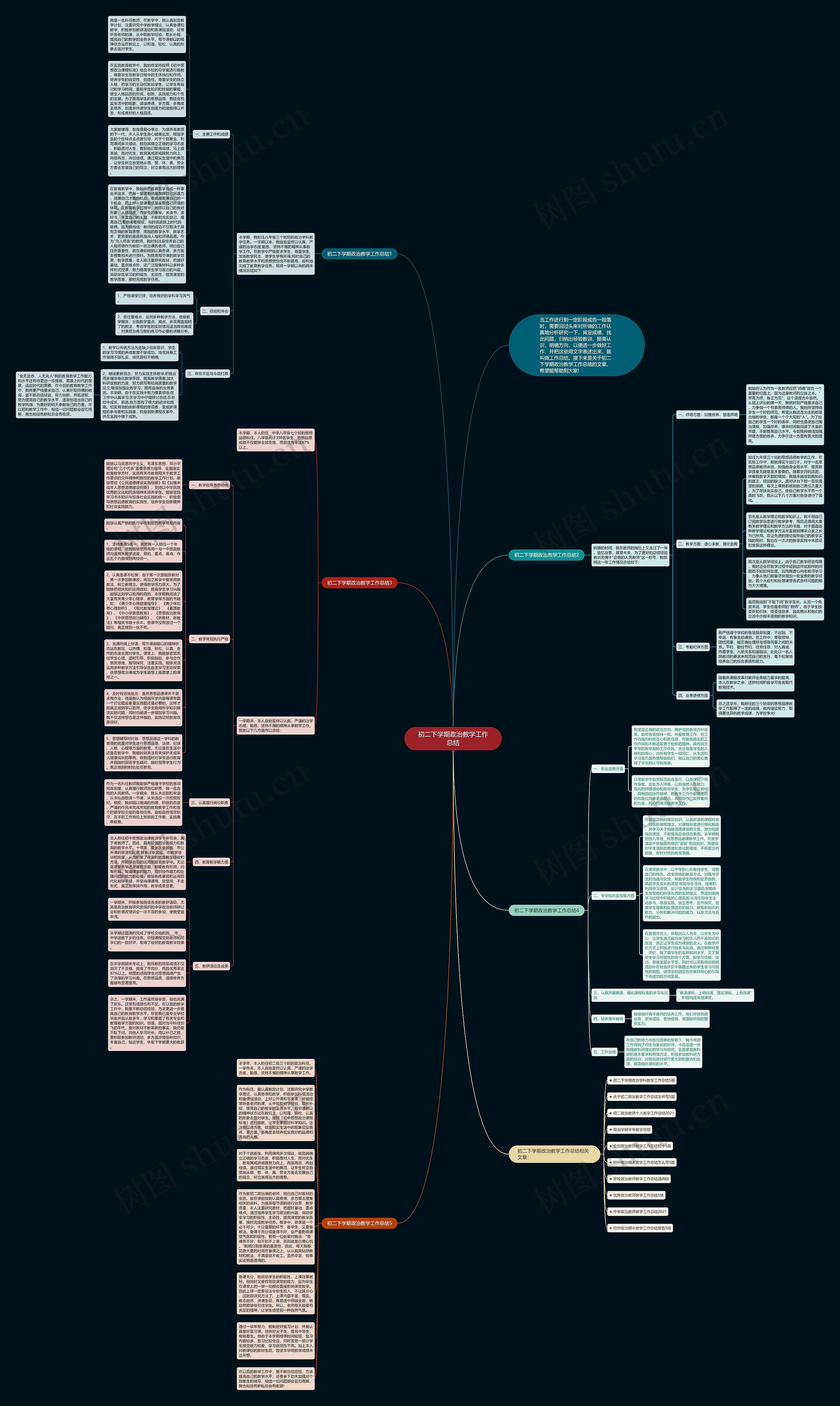 初二下学期政治教学工作总结思维导图