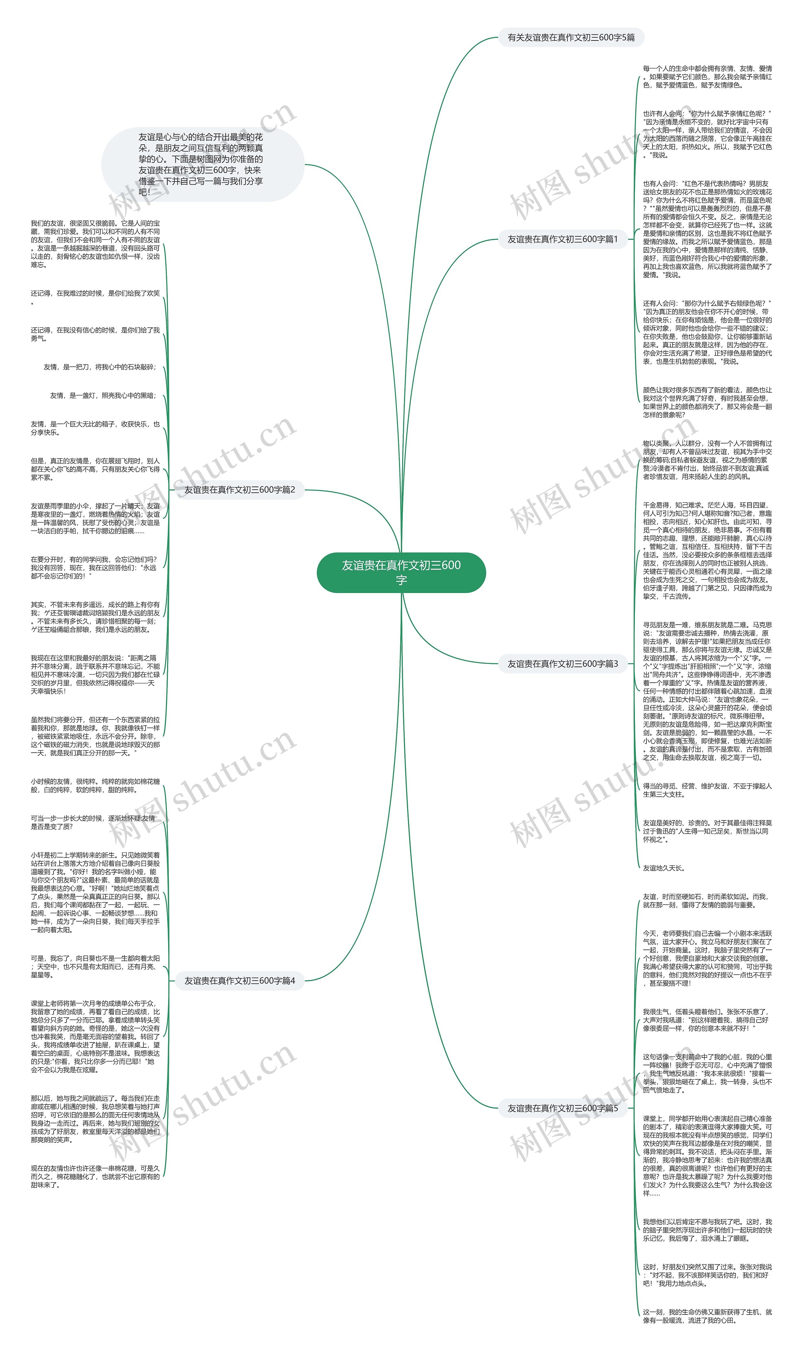 友谊贵在真作文初三600字思维导图