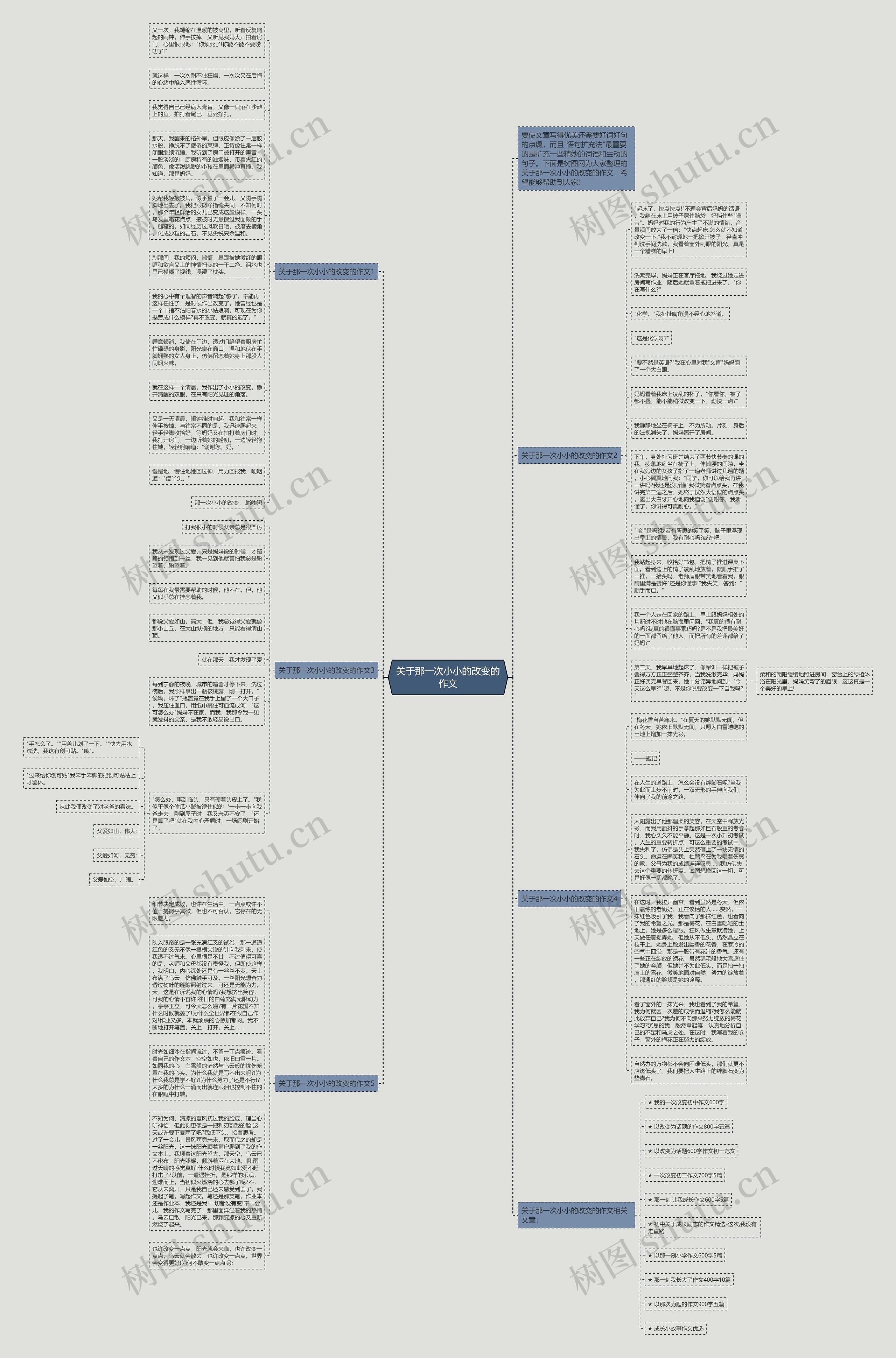关于那一次小小的改变的作文思维导图