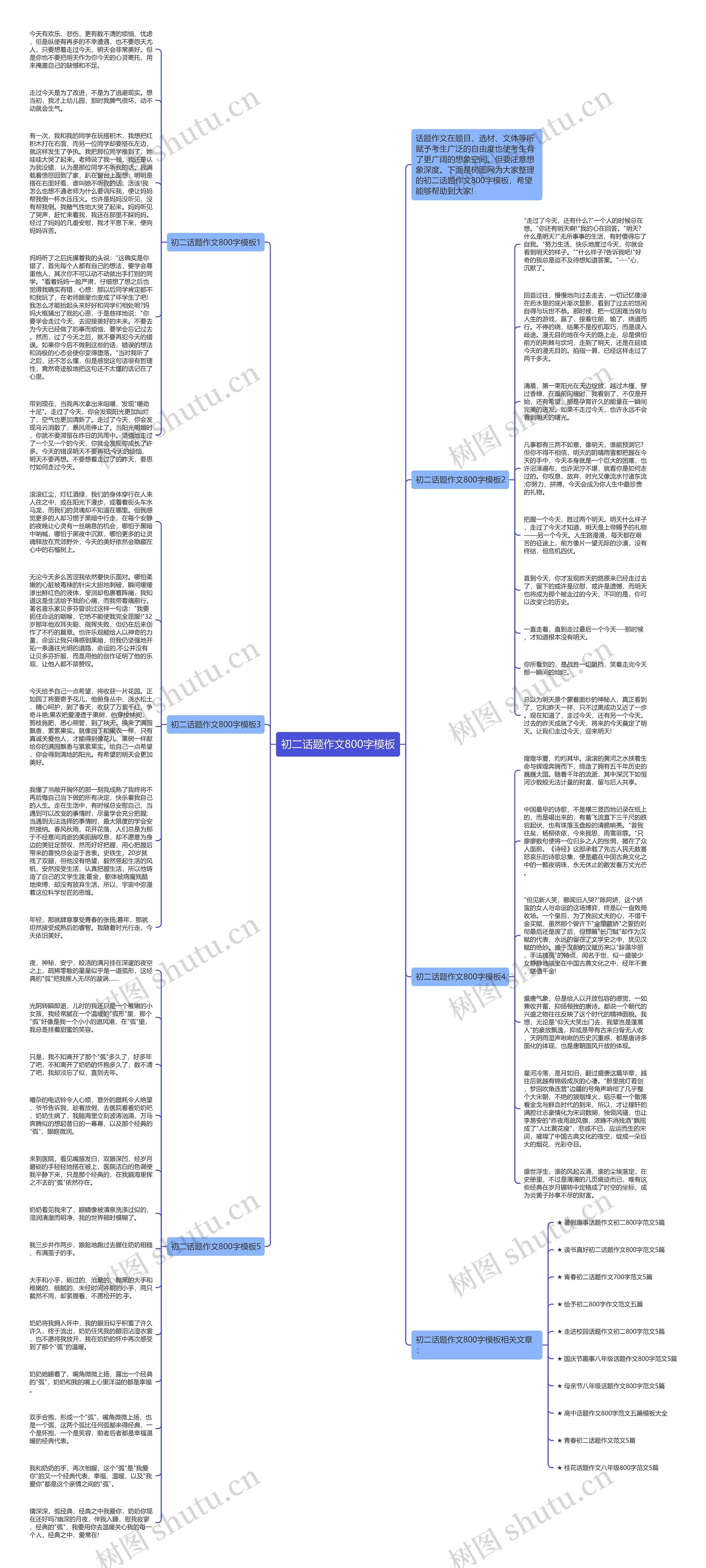 初二话题作文800字思维导图