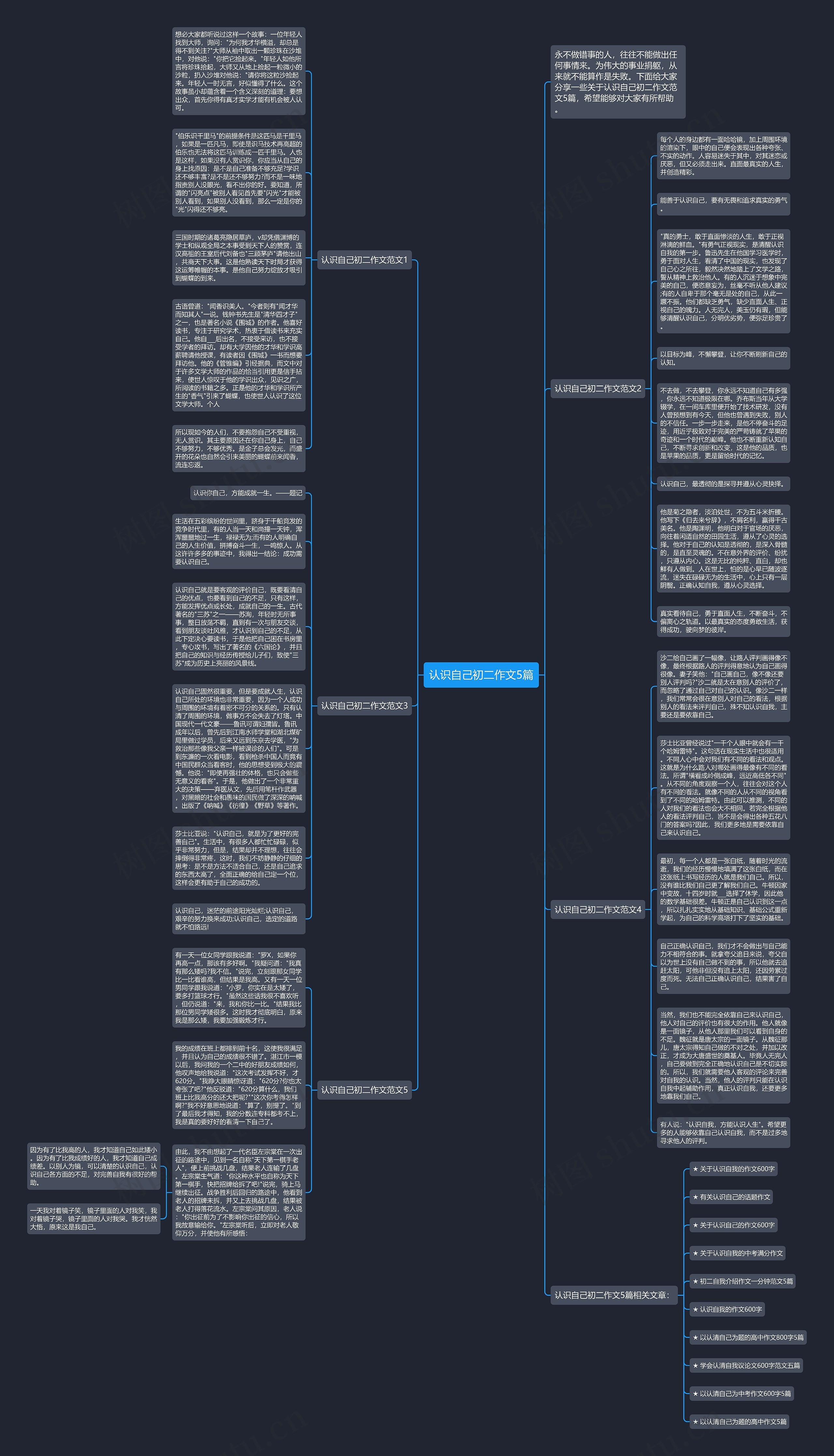 认识自己初二作文5篇思维导图