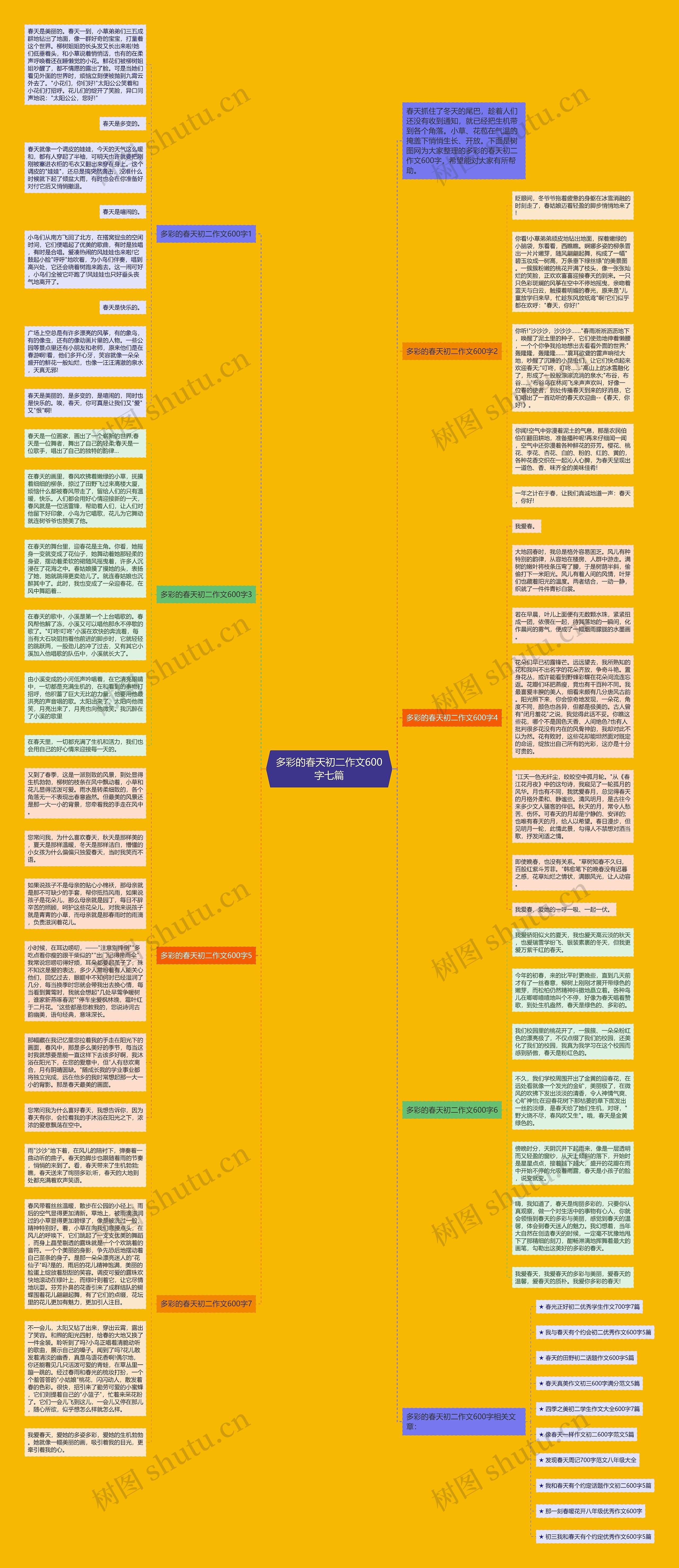 多彩的春天初二作文600字七篇思维导图