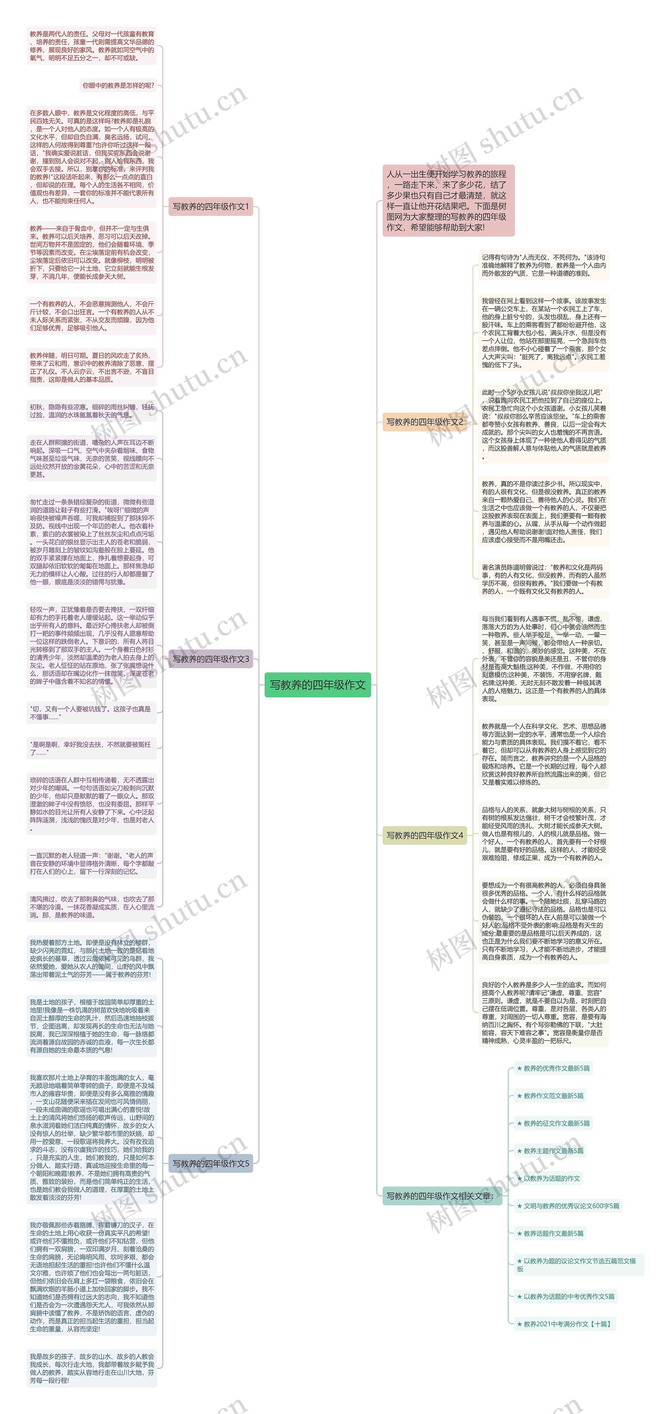 写教养的四年级作文思维导图