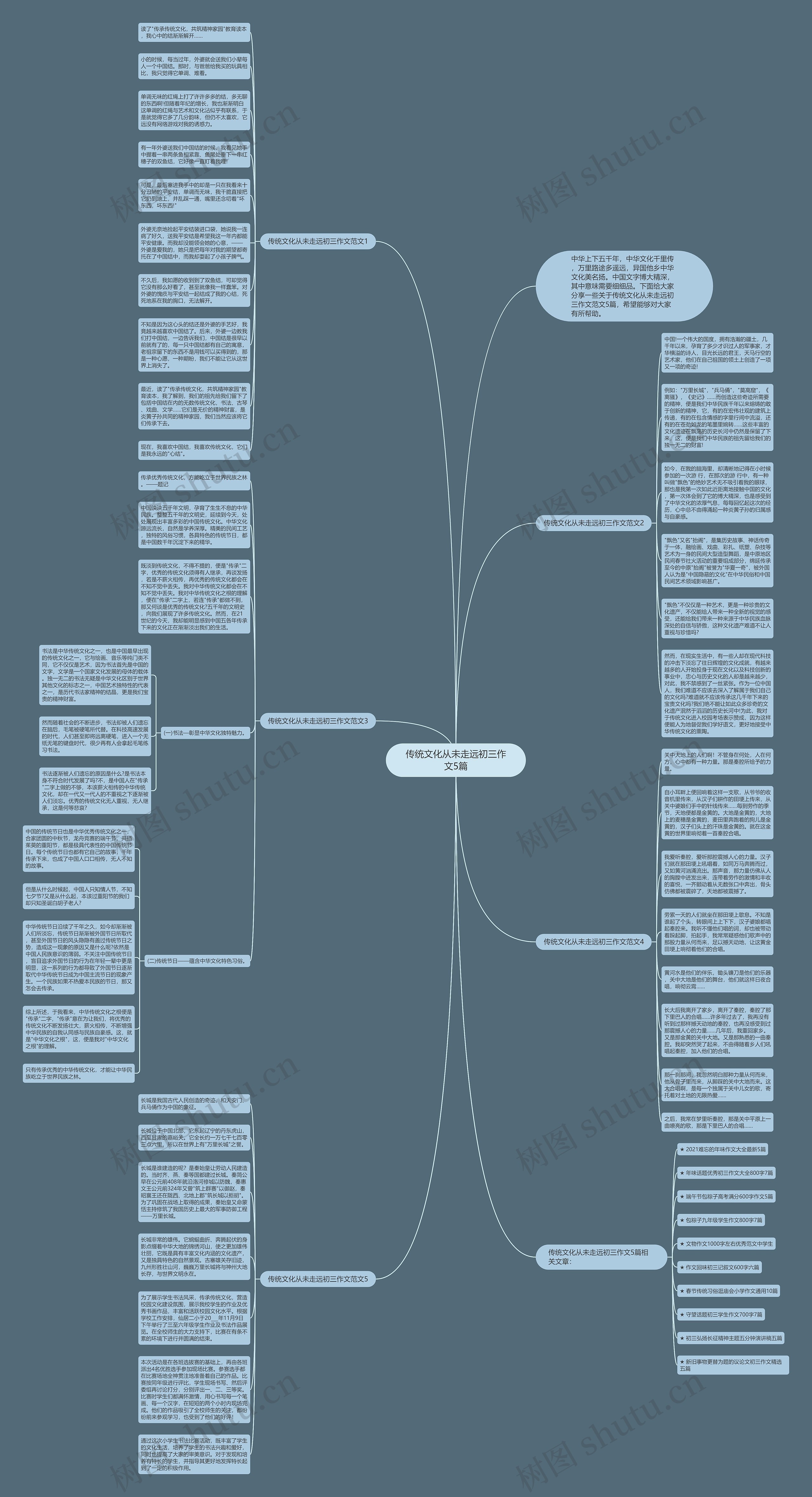 传统文化从未走远初三作文5篇思维导图