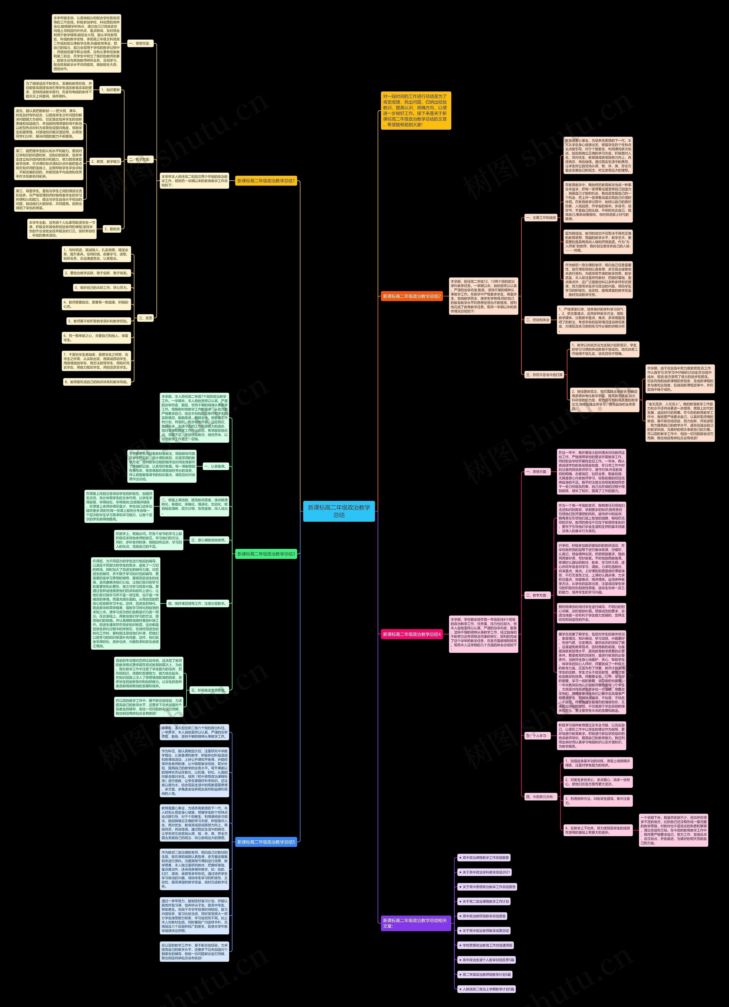 新课标高二年级政治教学总结思维导图